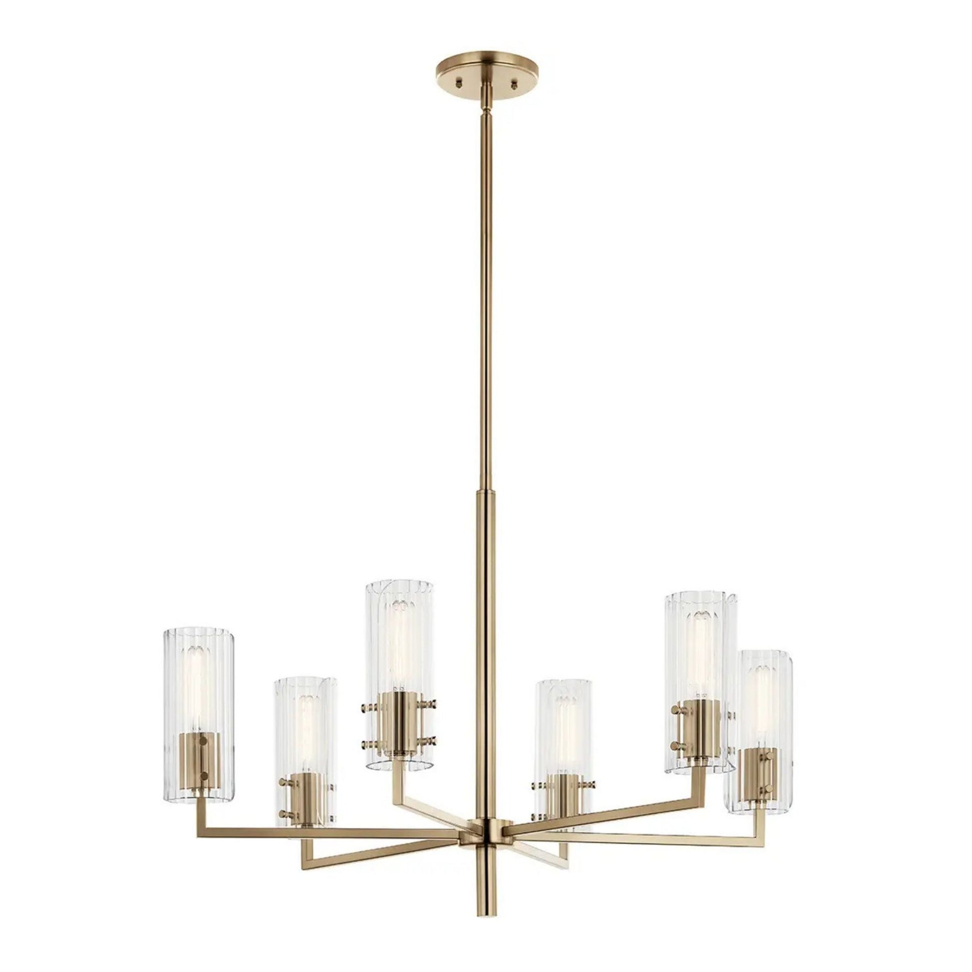 Kichler Lighting - Velestino 30" 6-Light Chandelier, Champagne Bronze Finish | Bees Lighting