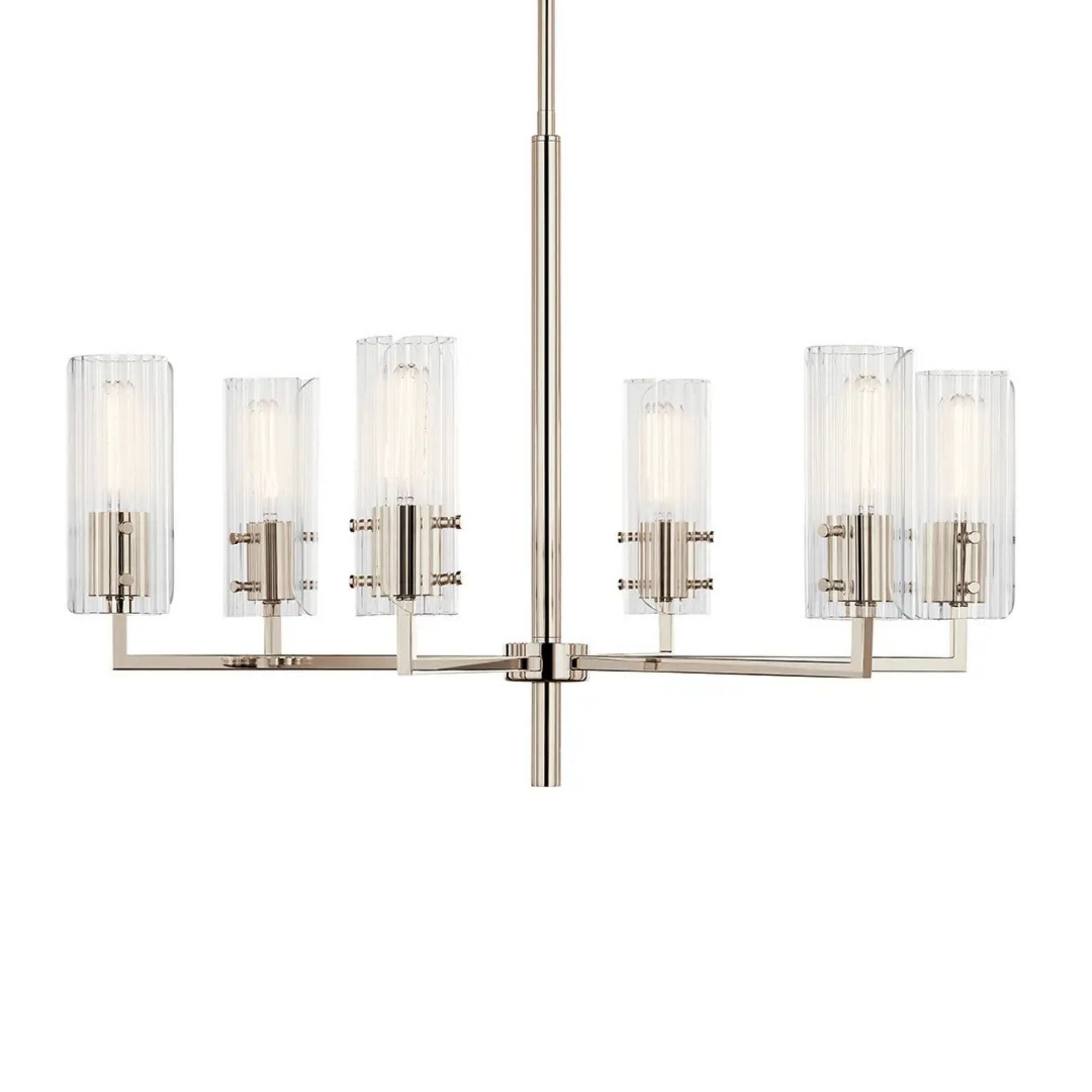 Velestino 30" 6-Light Chandelier, Polished Nickel Finish
