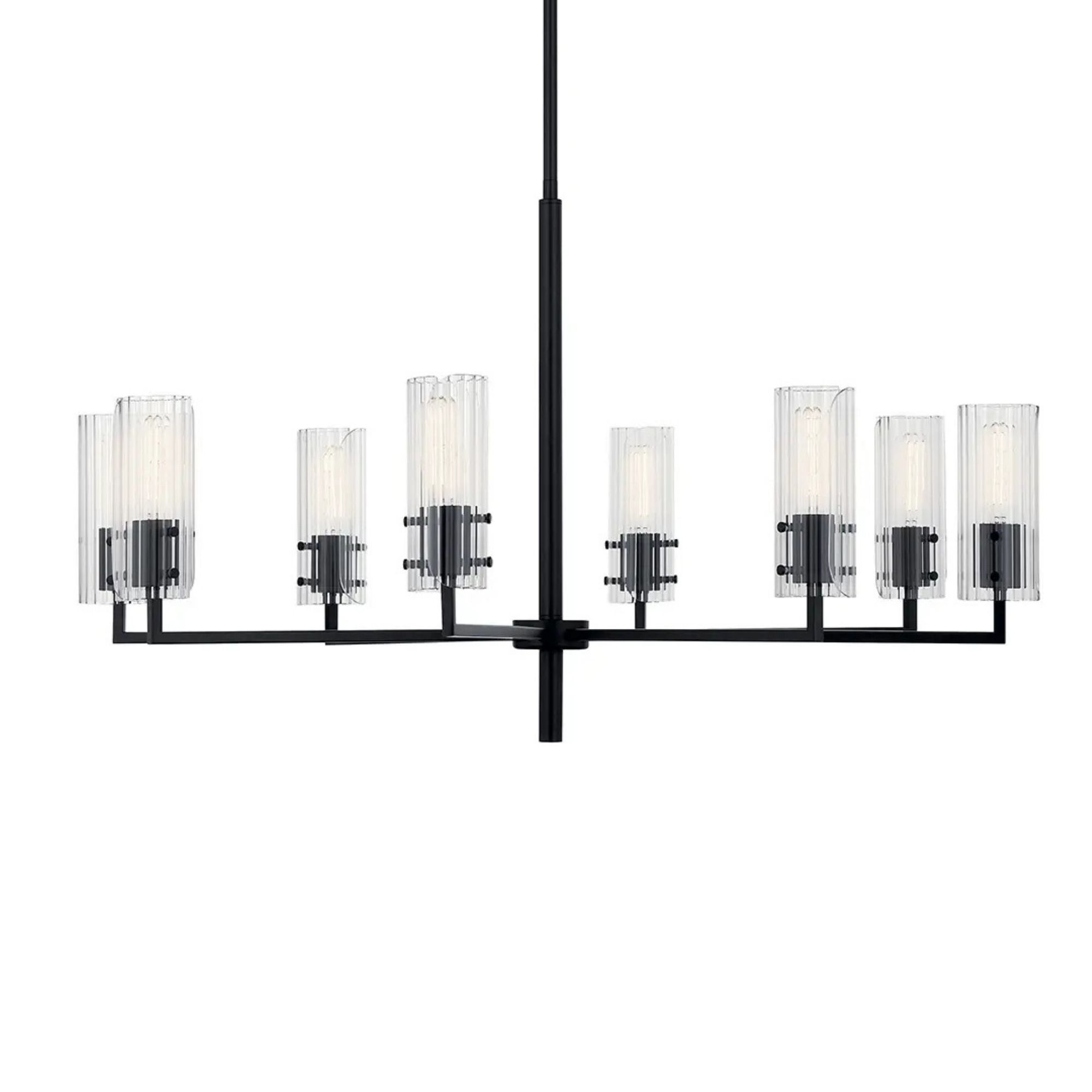 Velestino 40" 8-Light Chandelier, Black Finish