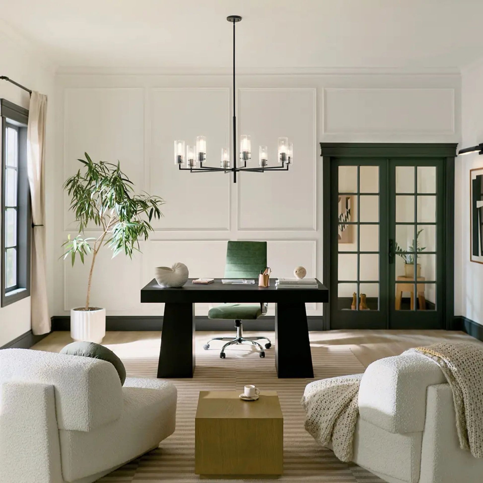 Kichler Lighting - Velestino 40" 8-Light Chandelier, Black Finish | Bees Lighting