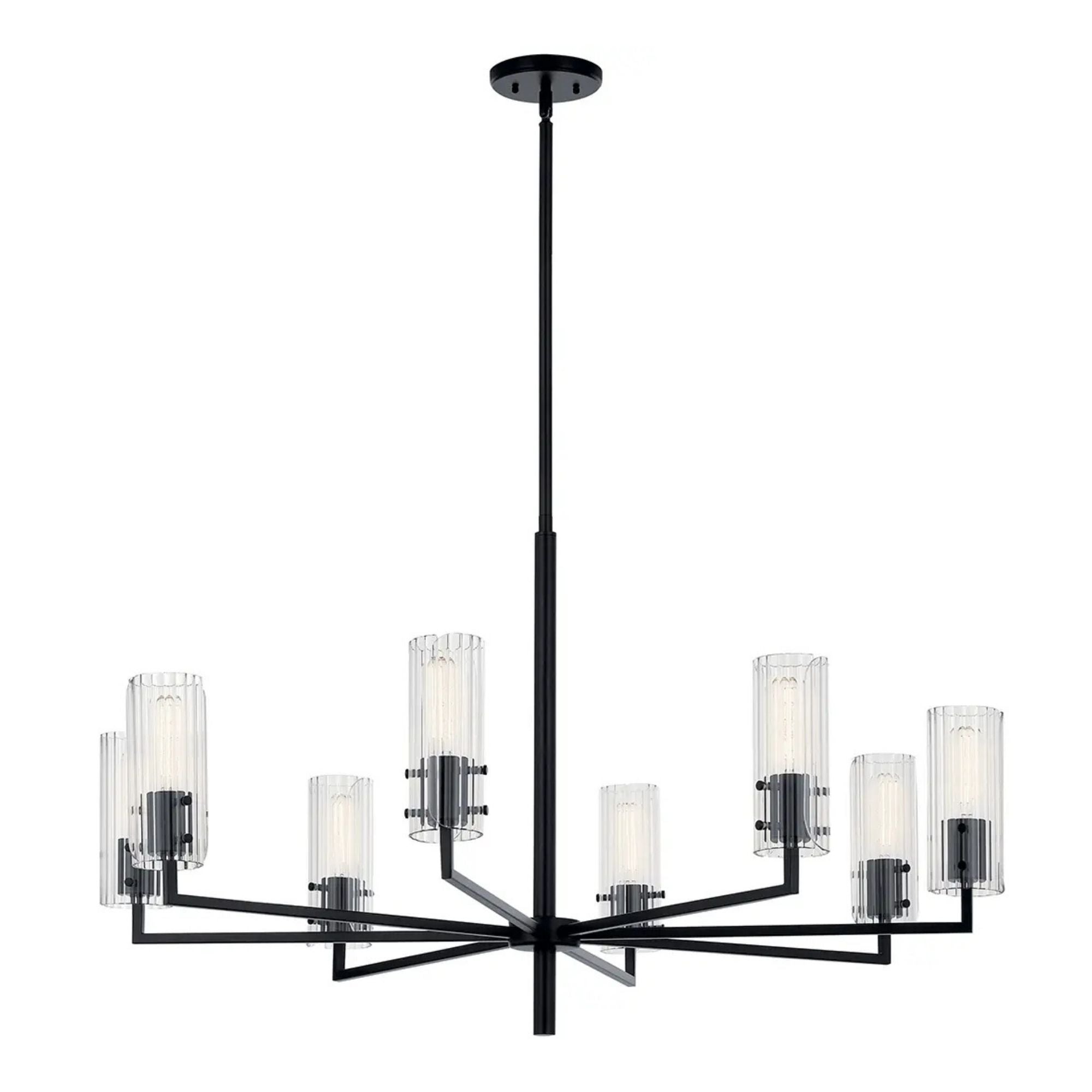 Kichler Lighting - Velestino 40" 8-Light Chandelier, Black Finish | Bees Lighting