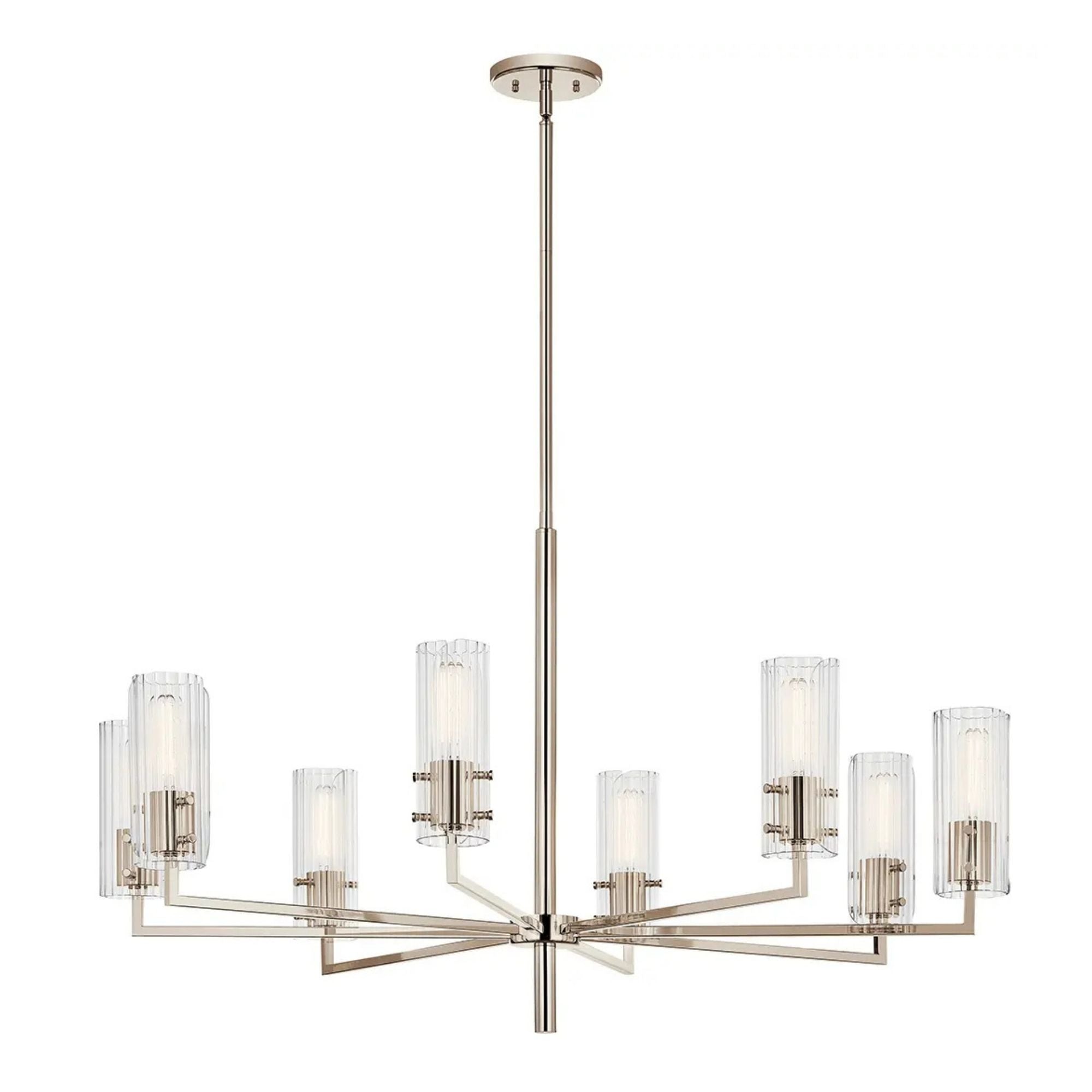 Kichler Lighting - Velestino 40" 8-Light Chandelier, Polished Nickel Finish | Bees Lighting