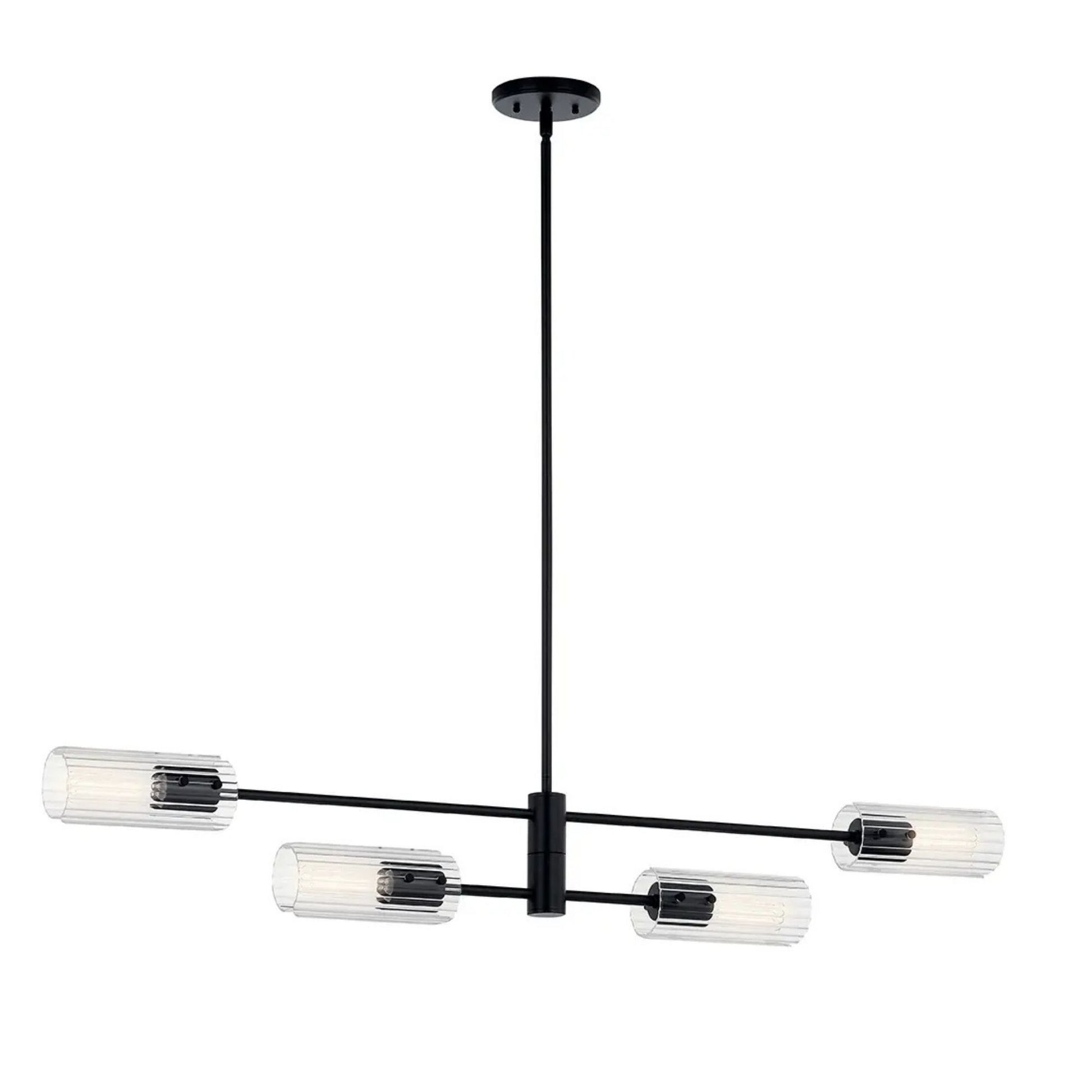 Kichler Lighting - Velestino 48" 4-Light Linear Chandelier, Black Finish | Bees Lighting