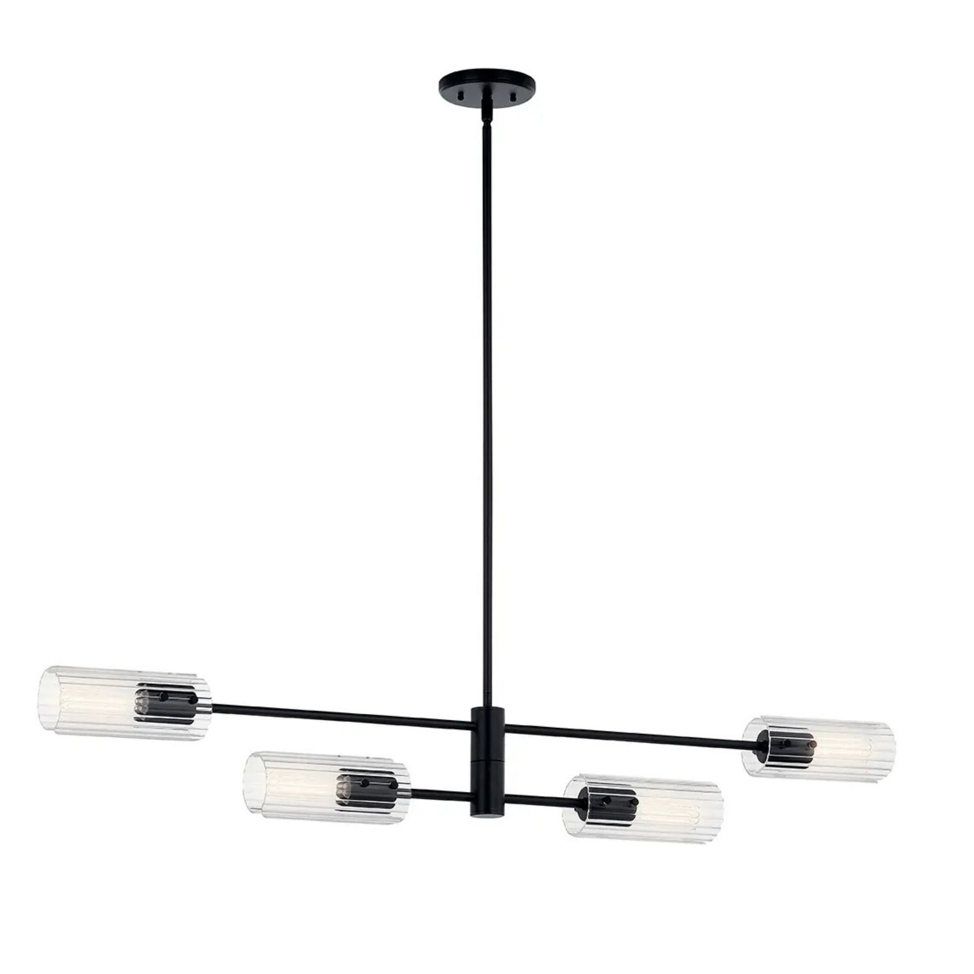Kichler Lighting - Velestino 48" 4-Light Linear Chandelier, Black Finish | Bees Lighting