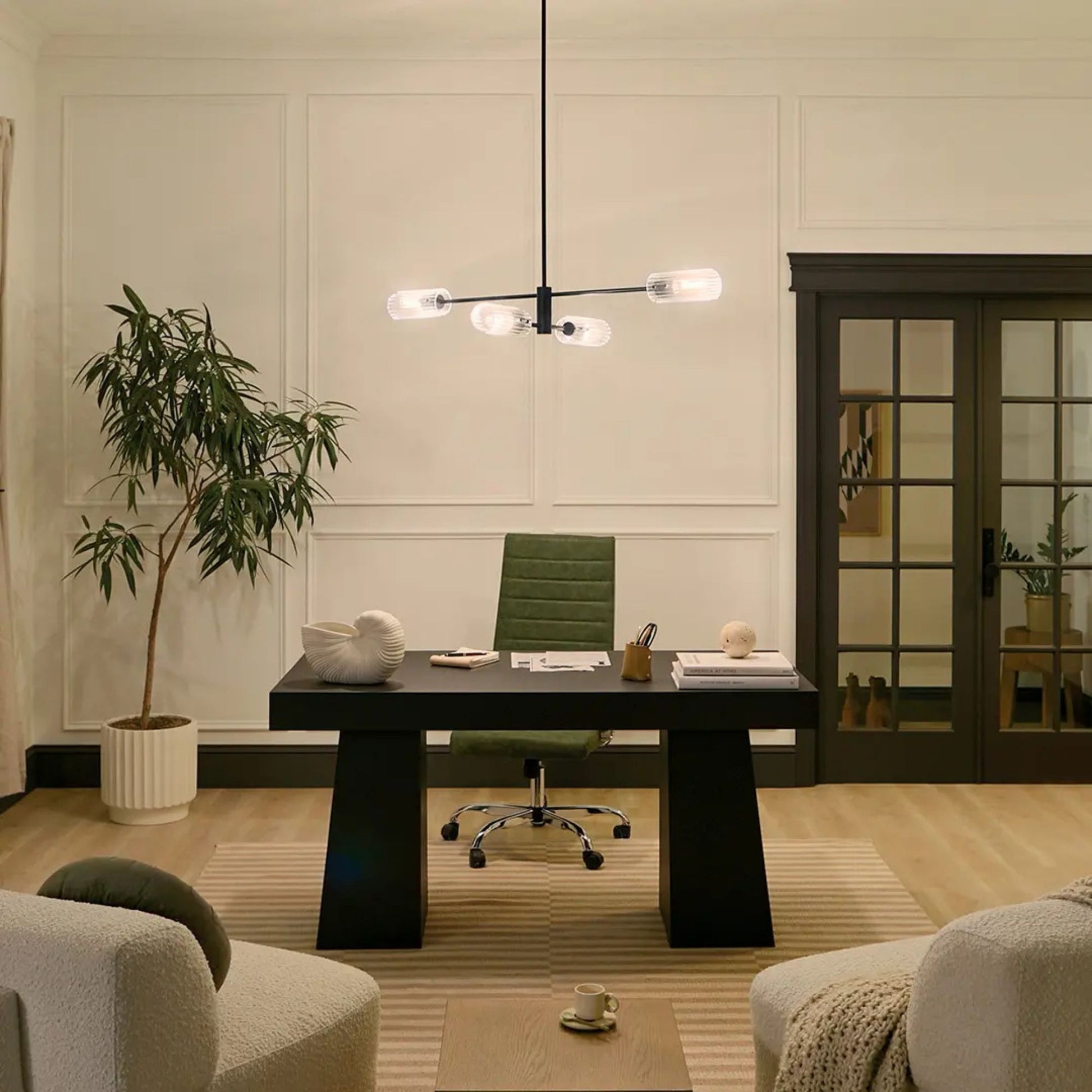 Kichler Lighting - Velestino 48" 4-Light Linear Chandelier, Black Finish | Bees Lighting