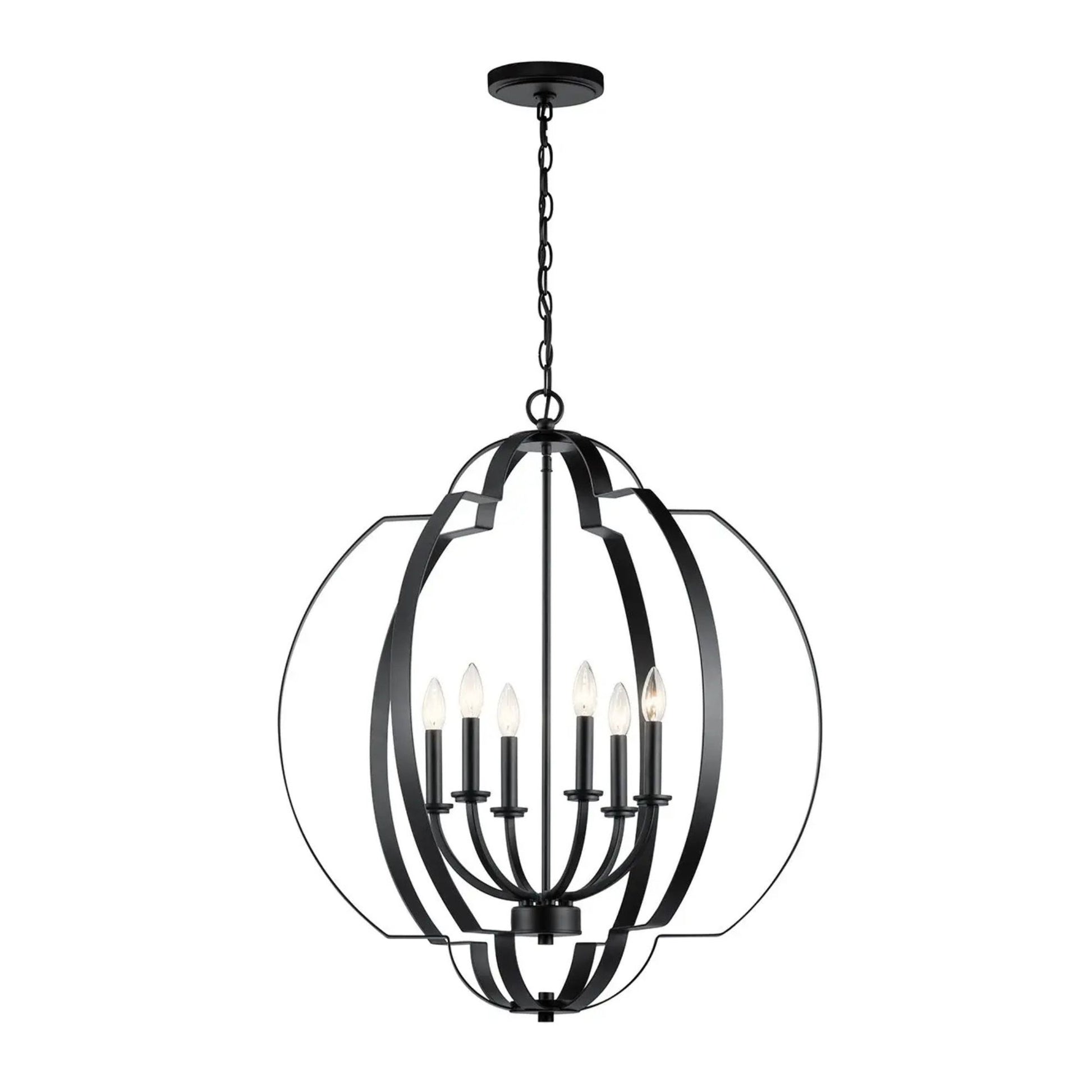 Kichler Lighting - Voleta 28" 6-Light Foyer Chandelier, Black Finish | Bees Lighting