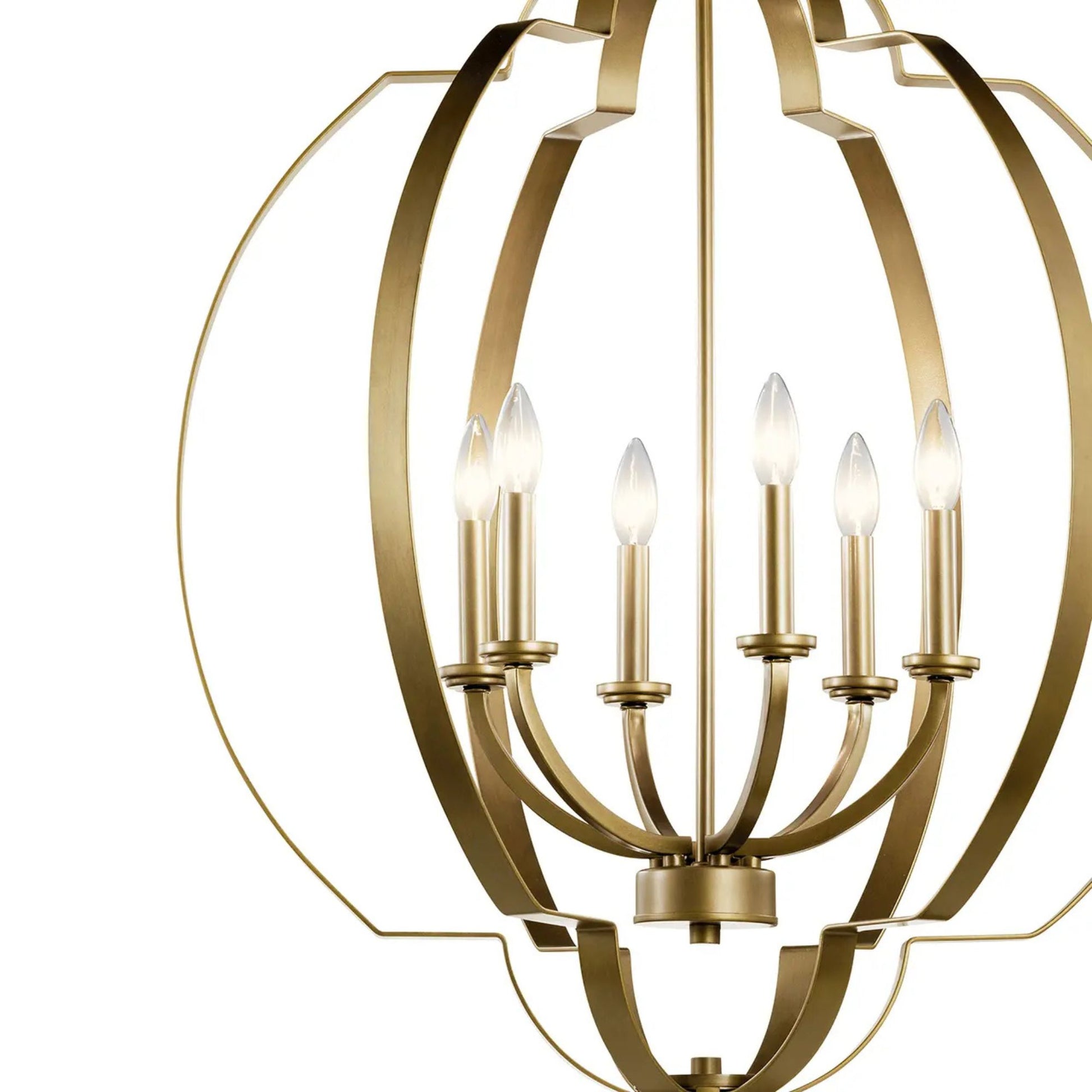 Kichler Lighting - Voleta 28" 6-Light Foyer Chandelier, Natural Brass Finish | Bees Lighting