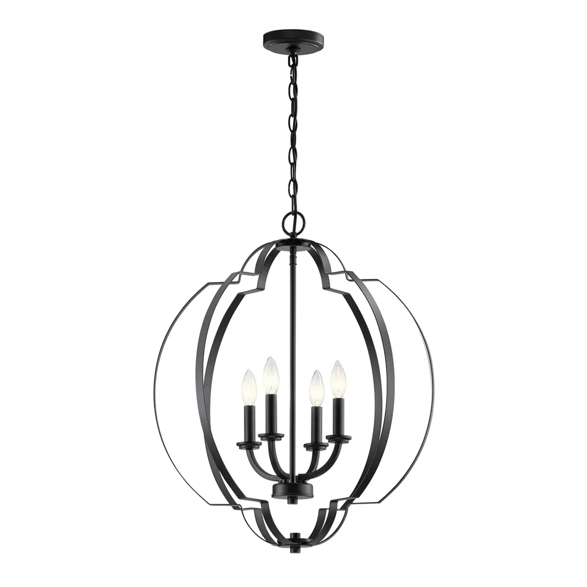 Kichler Lighting - Voleta 22" 4-Light Foyer Pendant, Black Finish | Bees Lighting