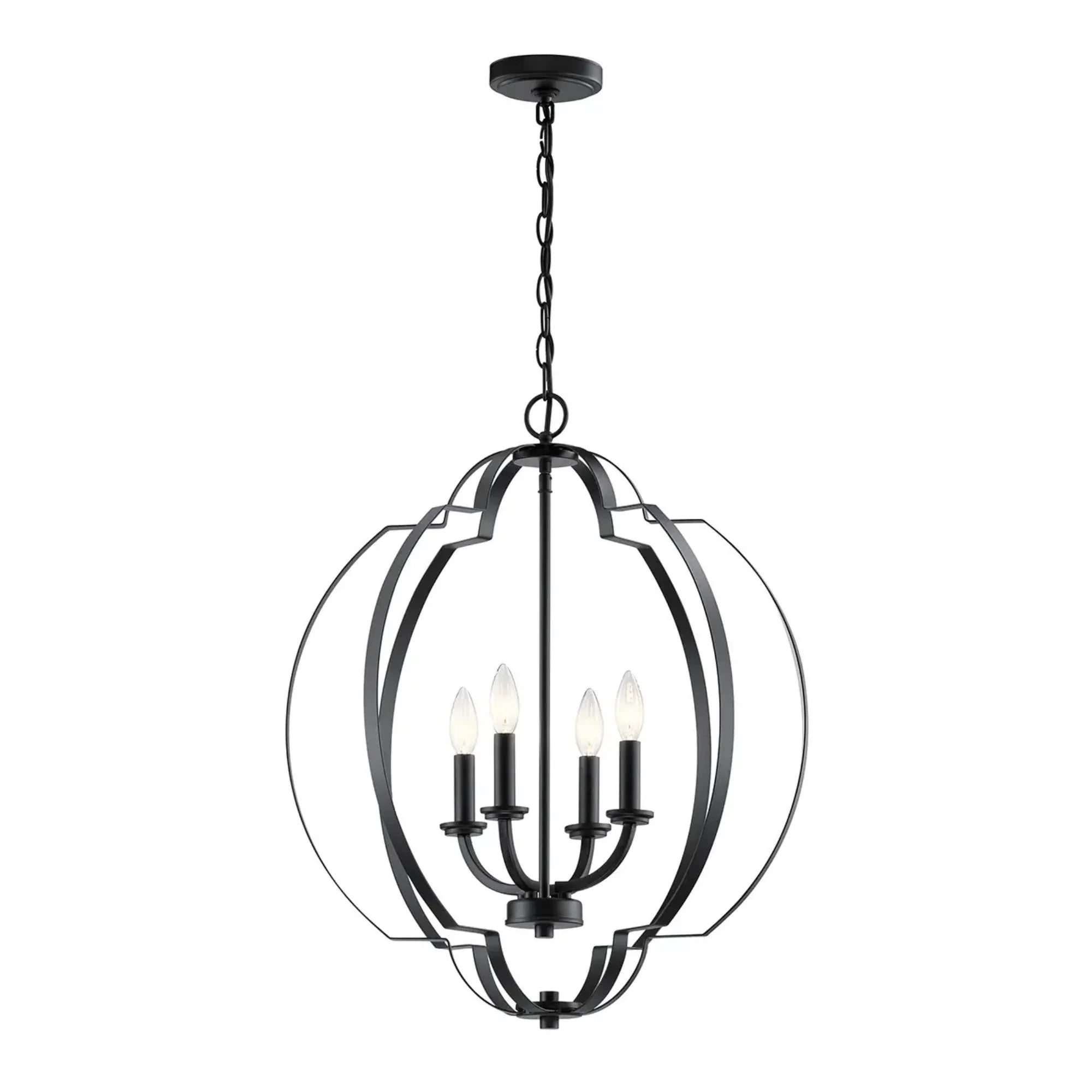 Kichler Lighting - Voleta 22" 4-Light Foyer Pendant, Black Finish | Bees Lighting