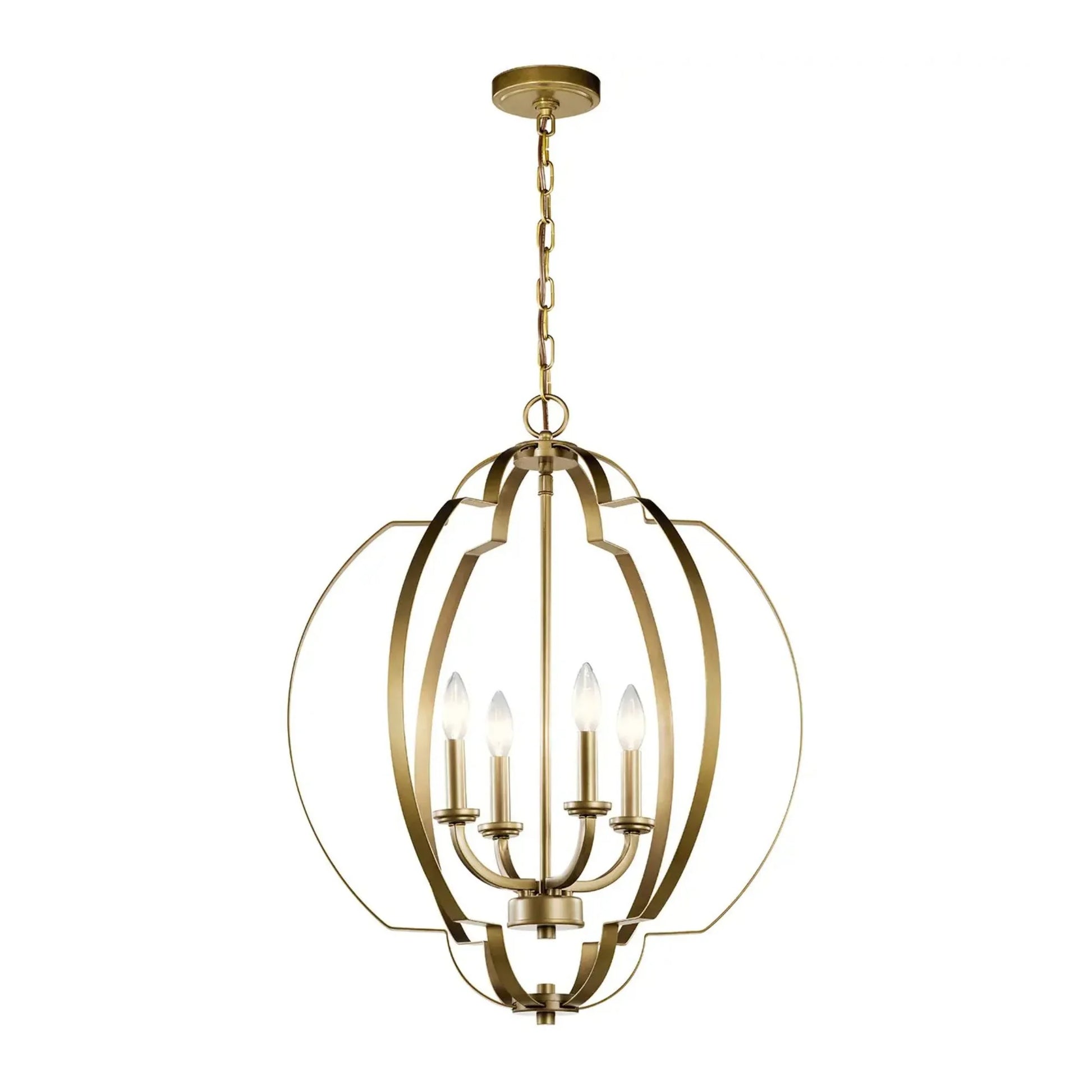 Kichler Lighting - Voleta 22" 4-Light Foyer Pendant, Natural Brass Finish | Bees Lighting