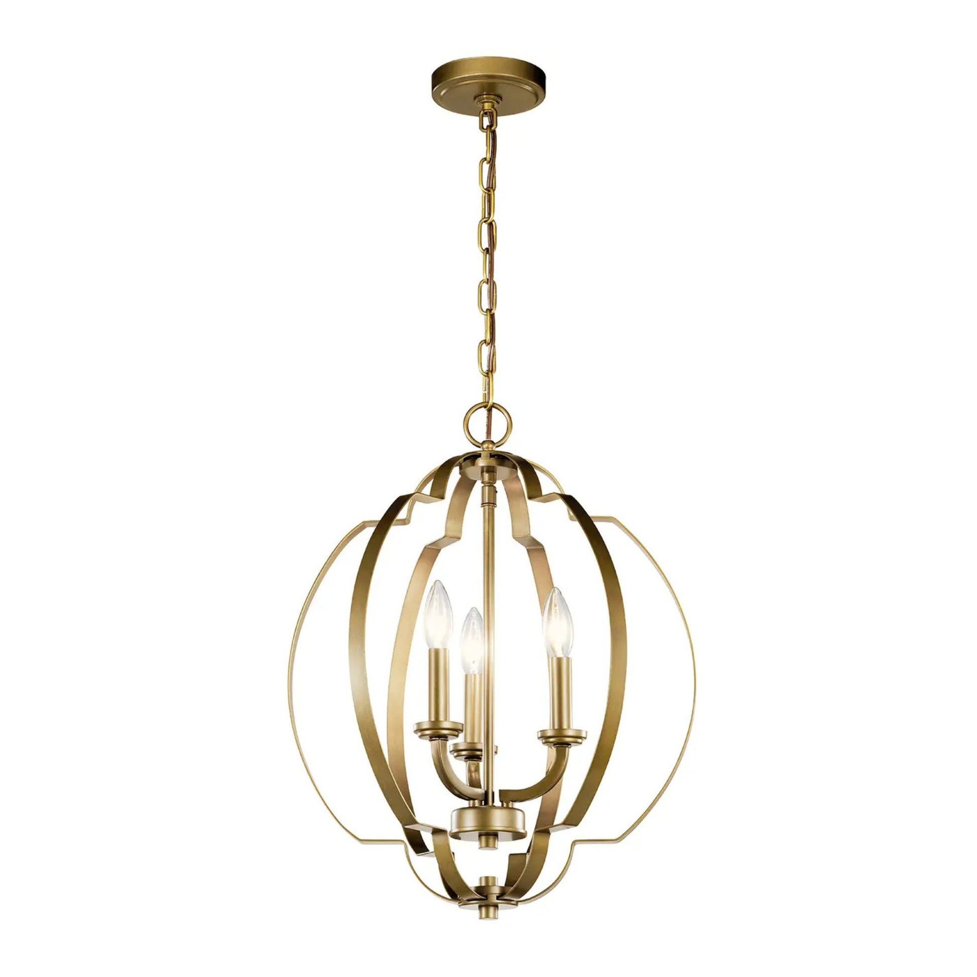 Kichler Lighting - Voleta 17" 3-Light Pendant, Natural Brass Finish | Bees Lighting