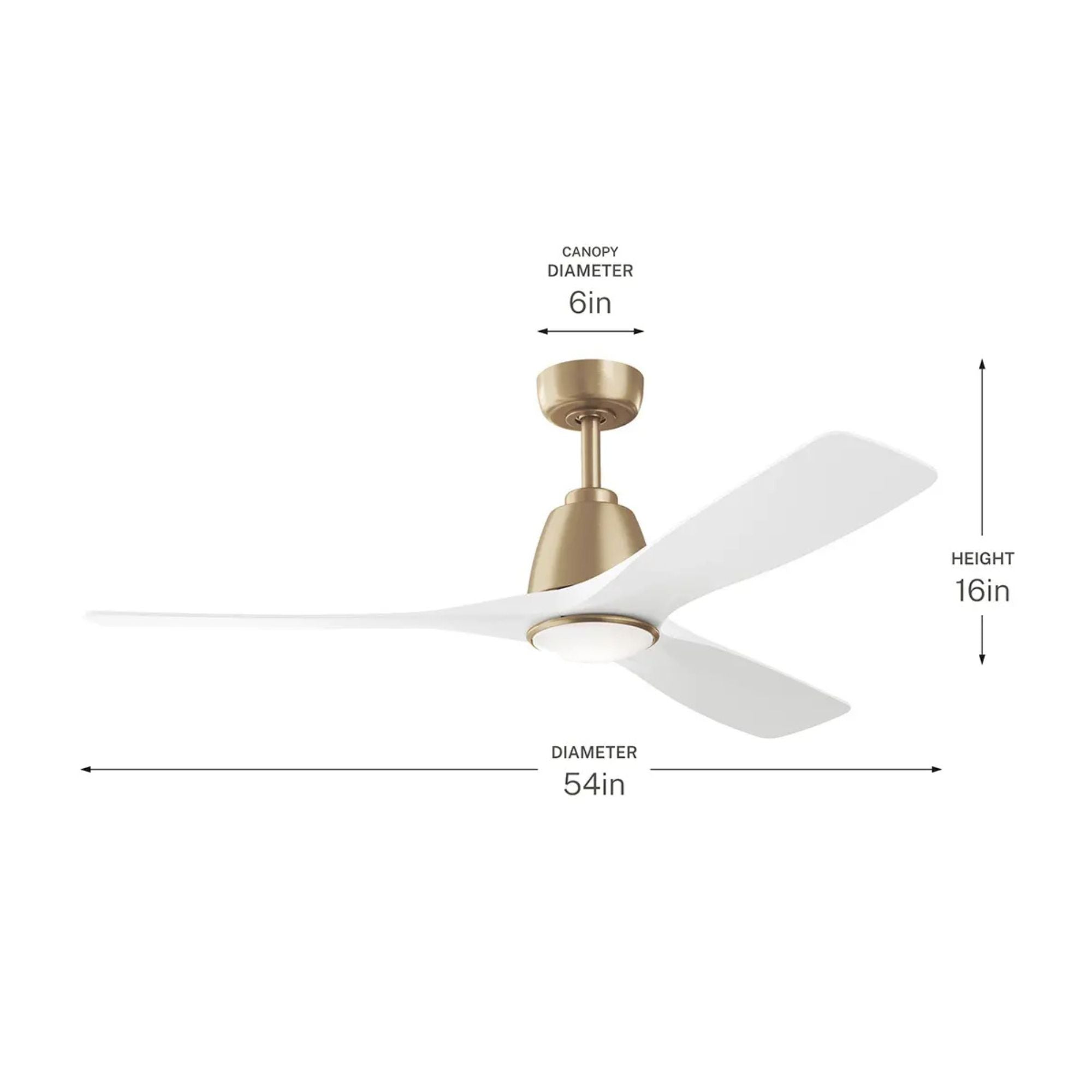 Kichler Volos II 54'' Ceiling Fan with LED Light AC Motor Champagne Bronze