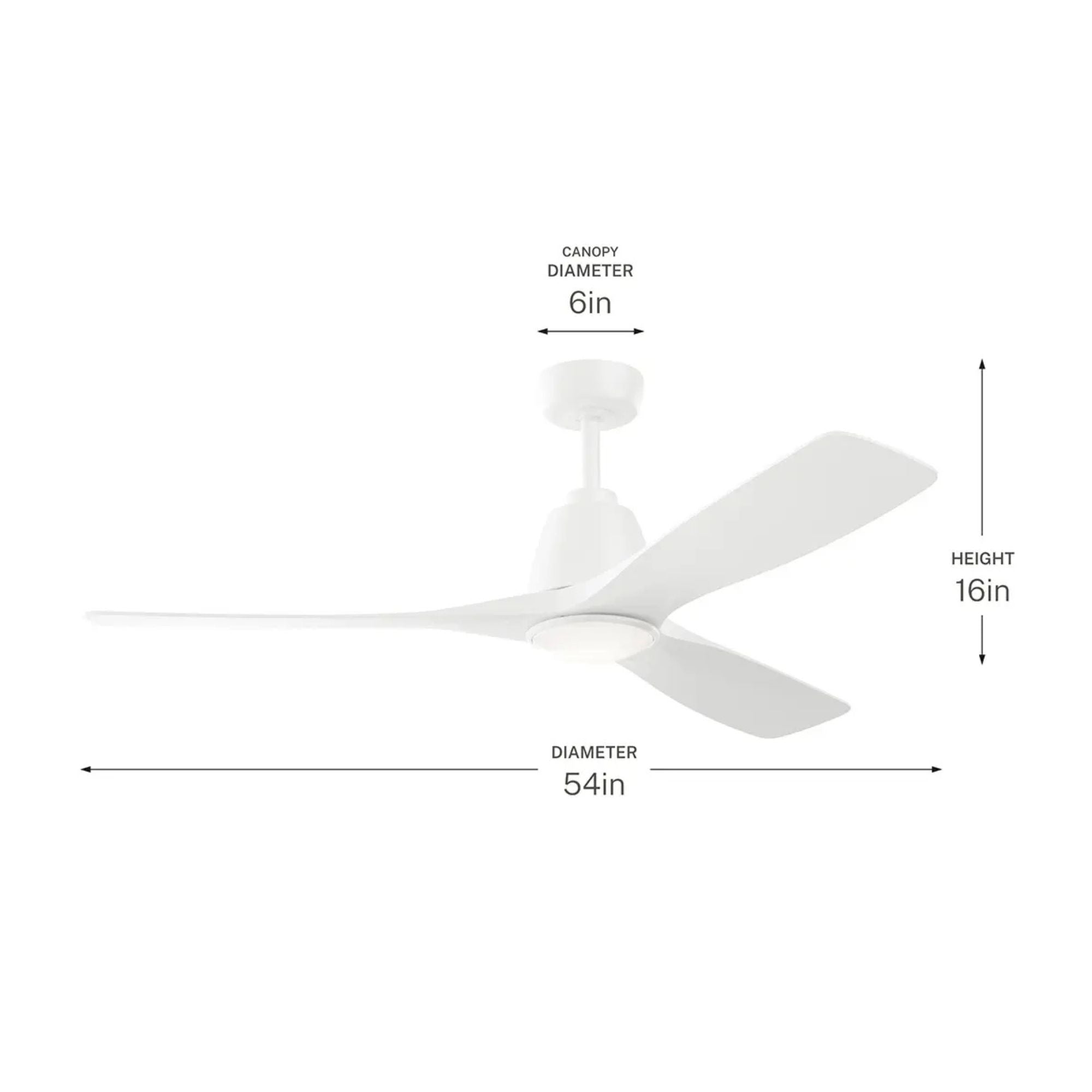 Kichler Volos II 54'' Ceiling Fan with LED Light AC Motor Matte White