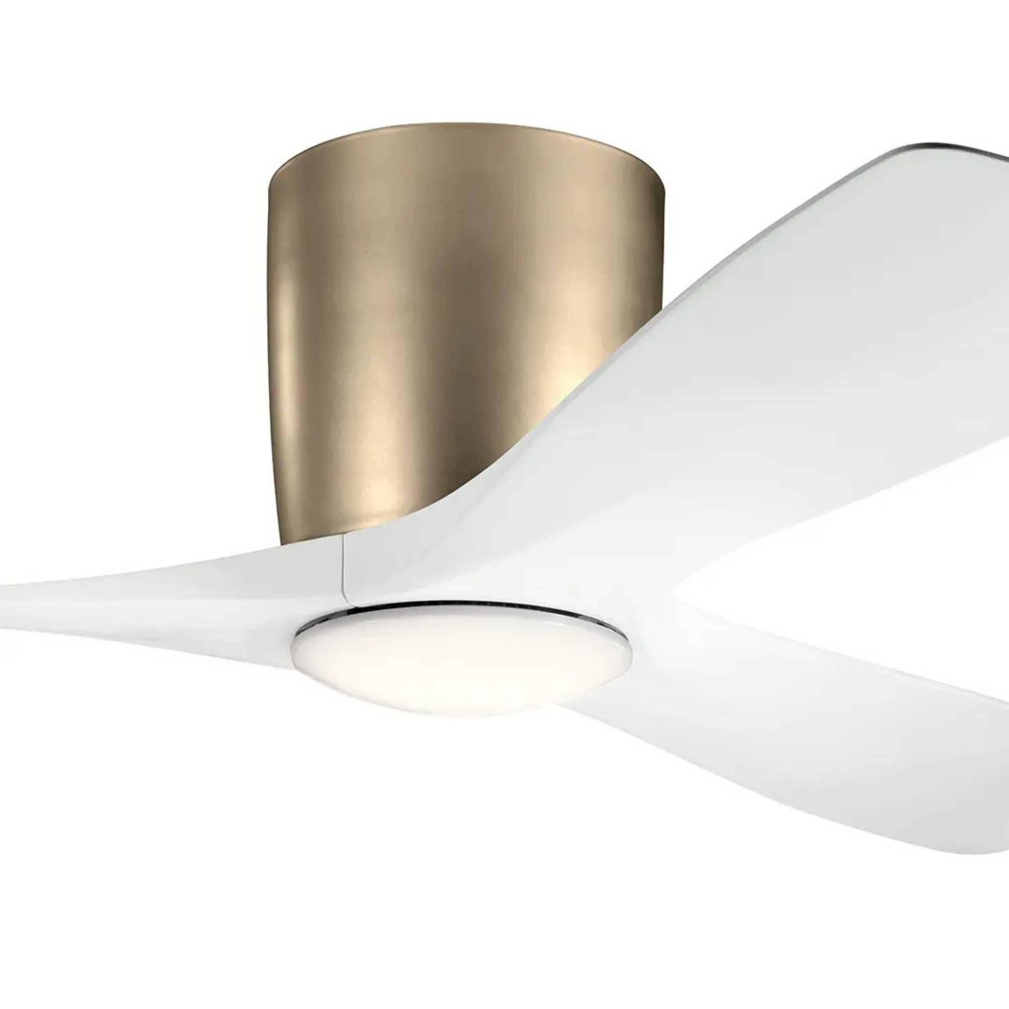 Volos 48" Champagne Bronze Hugger LED Ceiling Fan with Wall Control