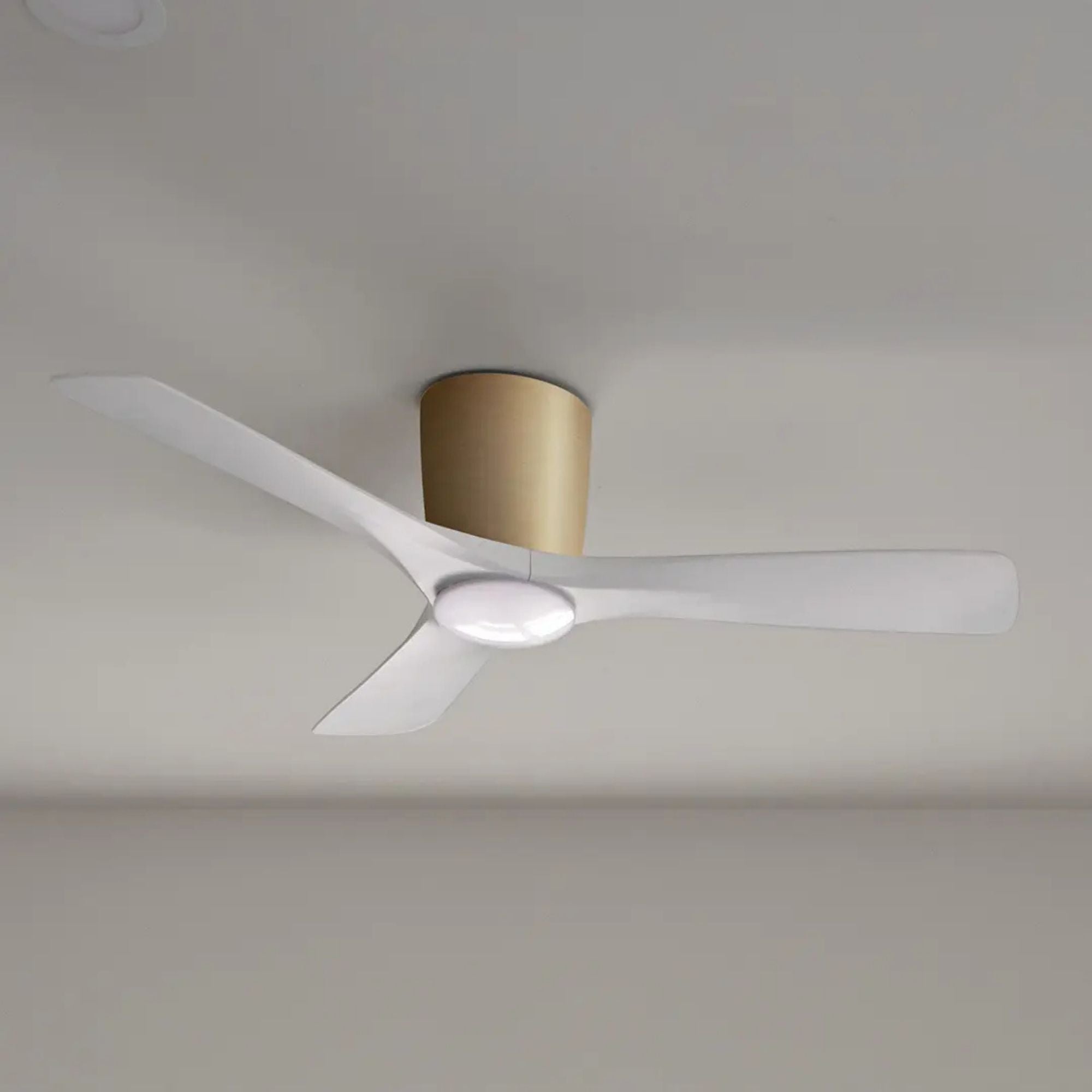 Volos 48" Champagne Bronze Hugger LED Ceiling Fan with Wall Control