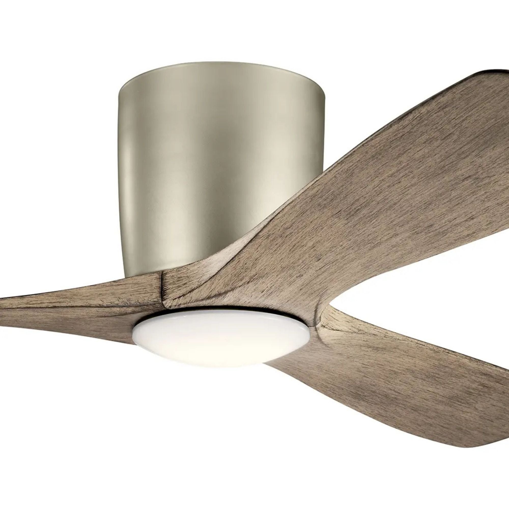 Volos 48" Nickel Hugger LED Ceiling Fan with Wall Control