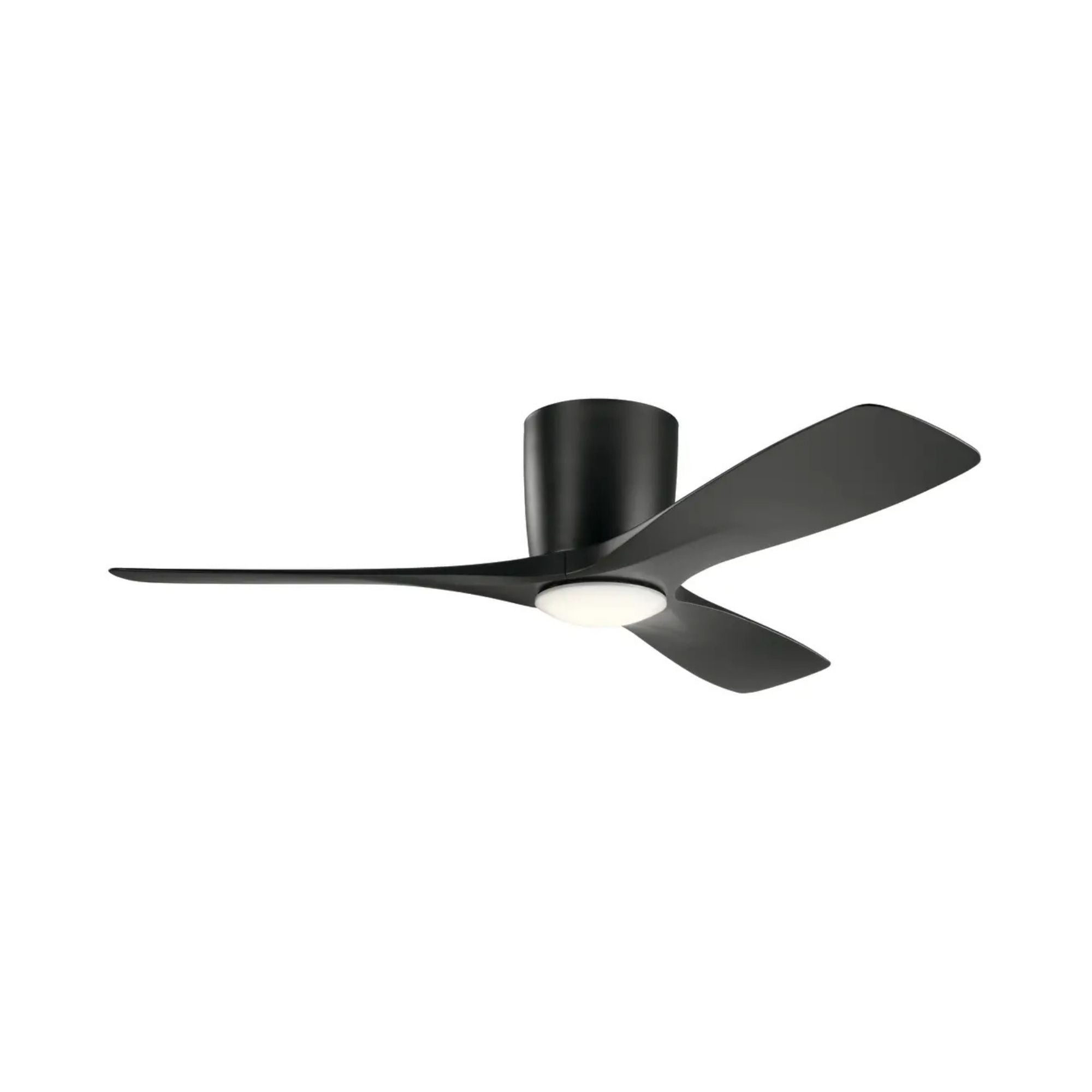 Volos 48" Black Hugger LED Ceiling Fan with Wall Control