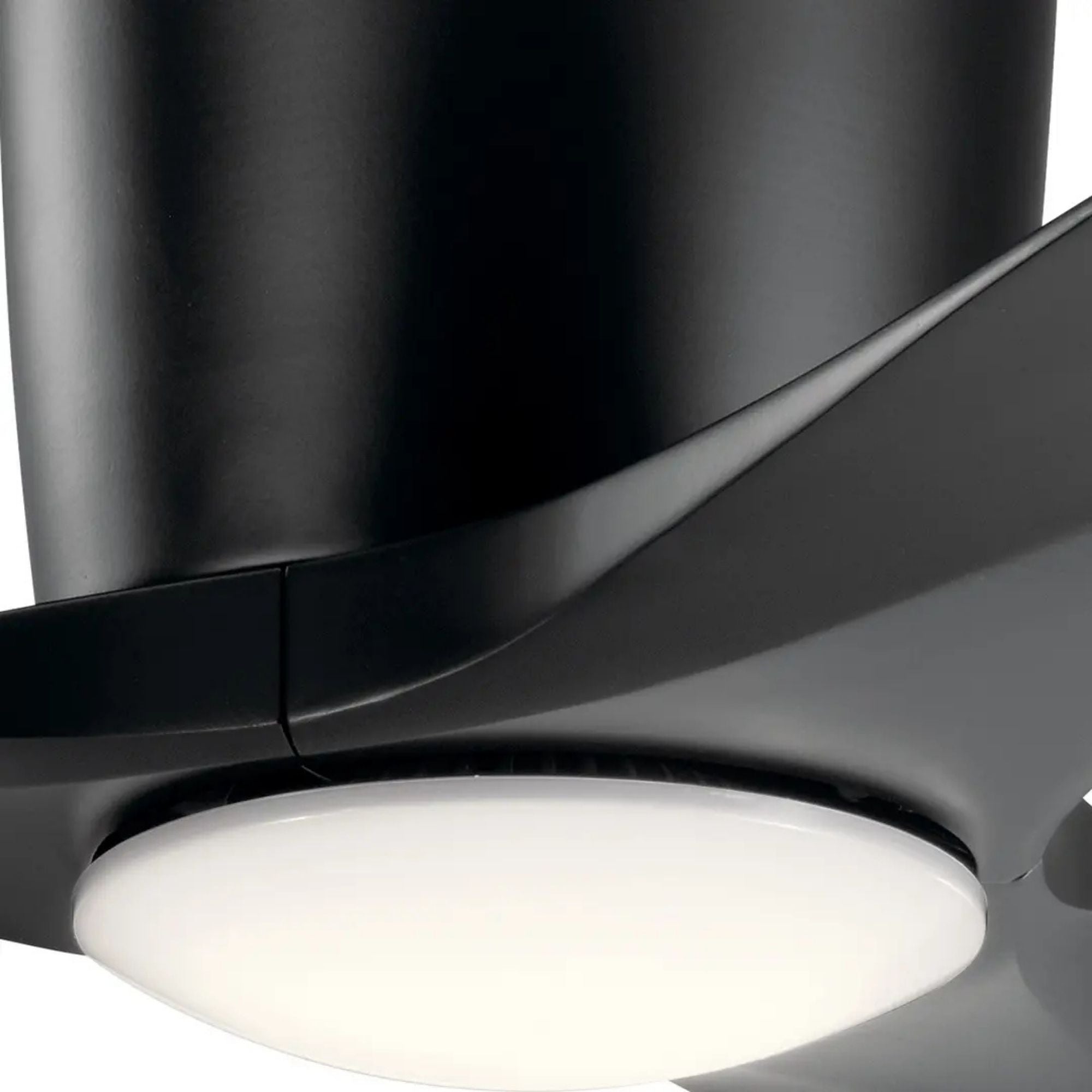 Volos 48" Black Hugger LED Ceiling Fan with Wall Control