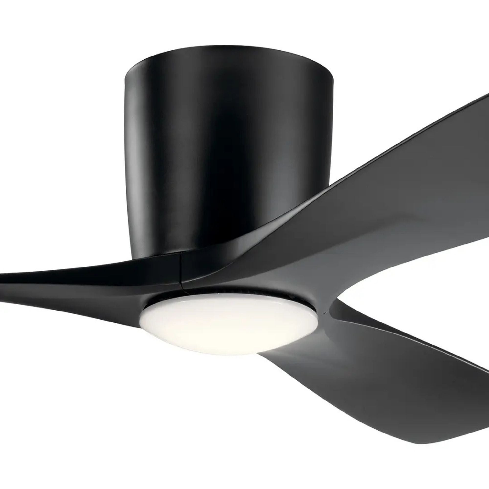 Volos 48" Black Hugger LED Ceiling Fan with Wall Control