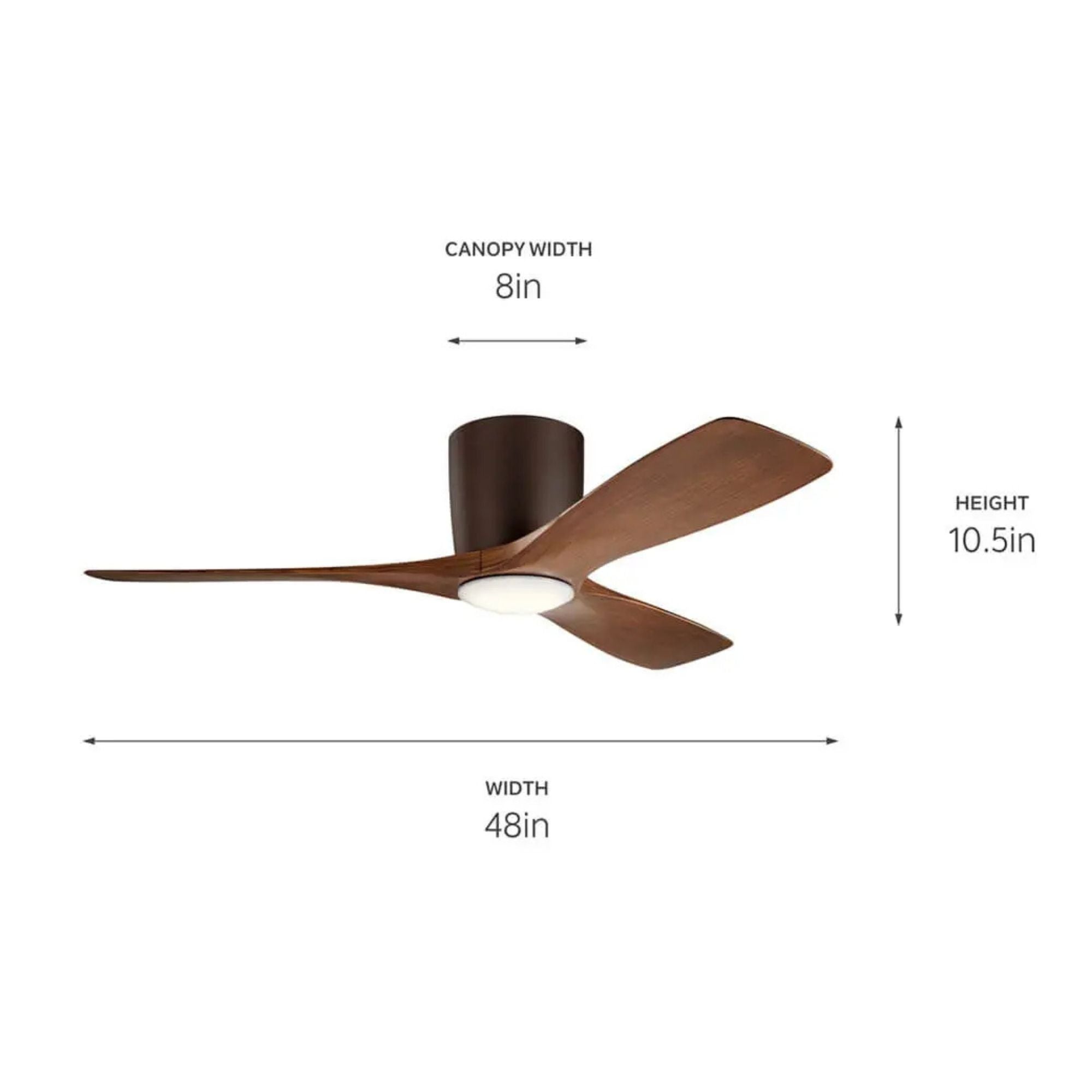 Volos 48" Bronze Hugger LED Ceiling Fan with Wall Control