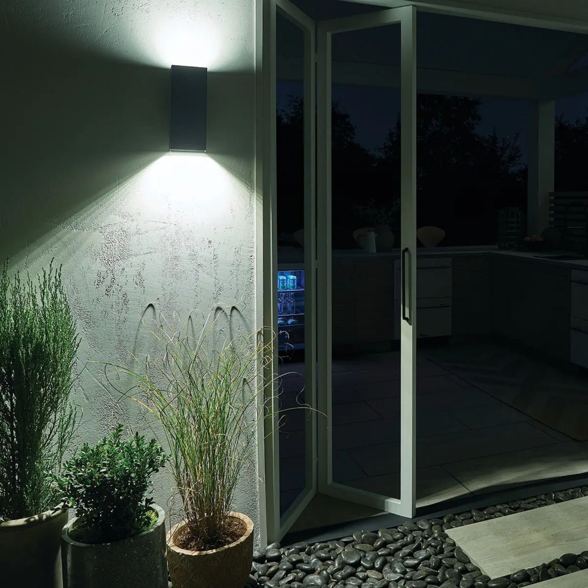 Walden 12 in. Outdoor Sconce, Textured Black, Integrated LED