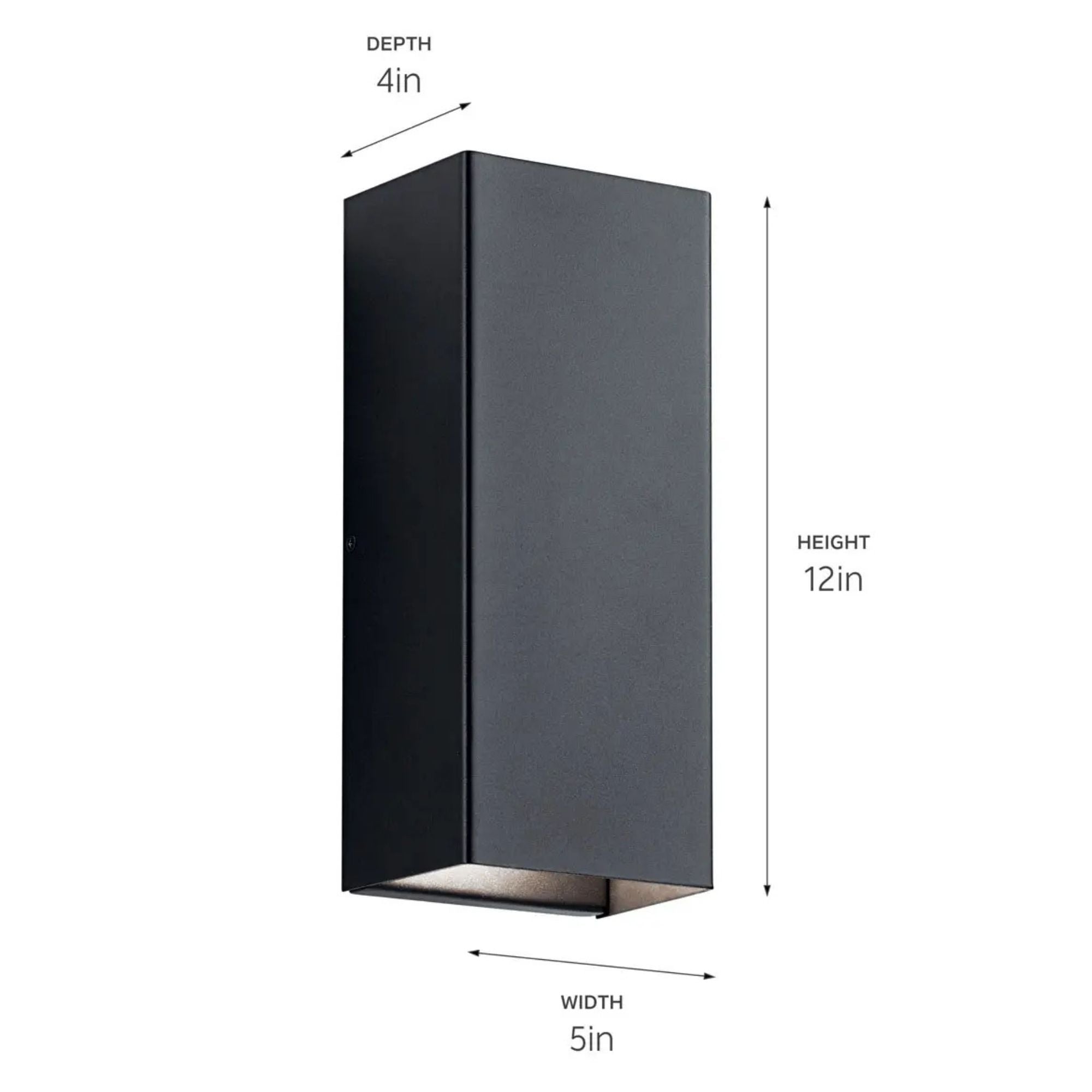 Walden 12 in. Outdoor Sconce, Textured Black, Integrated LED