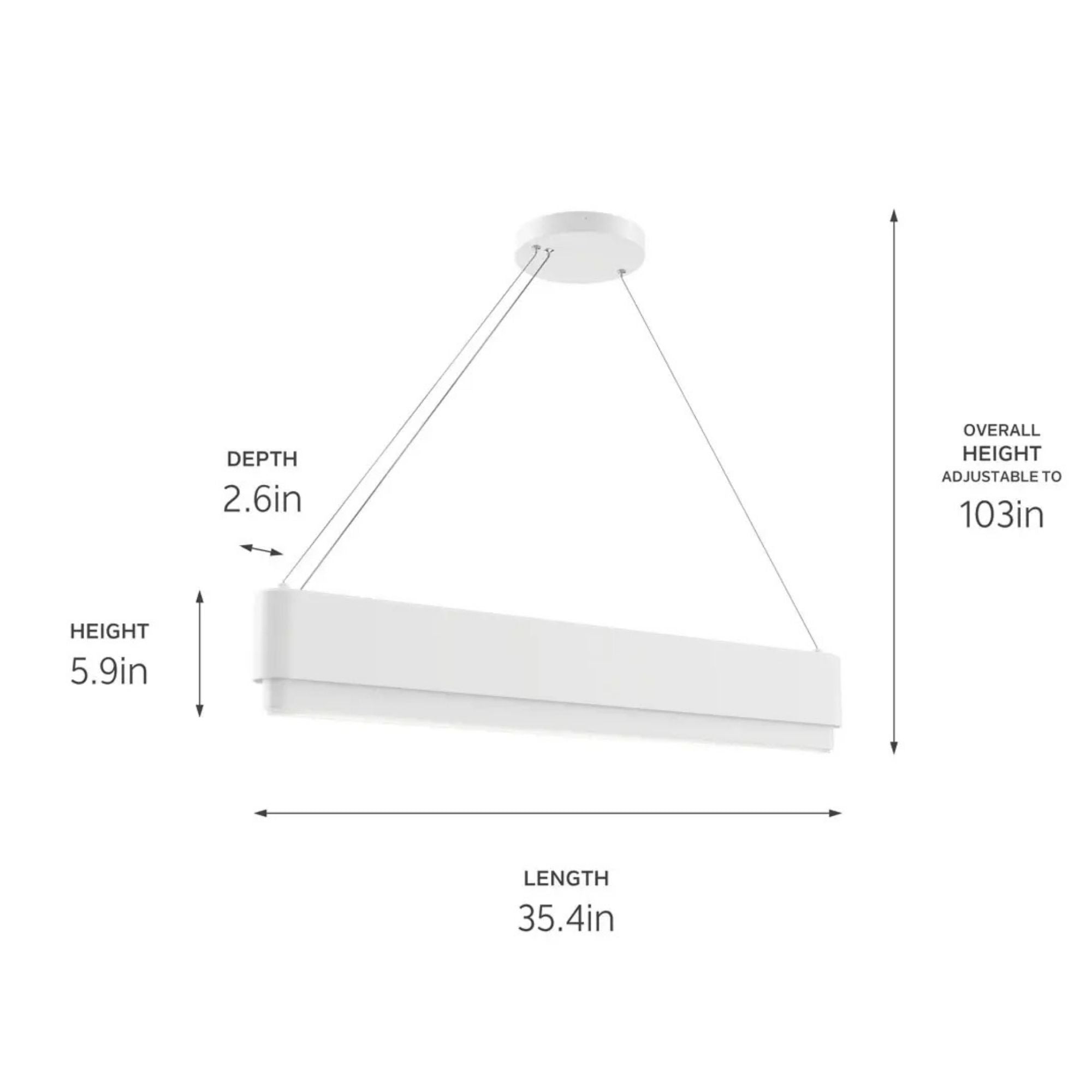 Walman 35.4 in. Integrated LED Chandelier, White