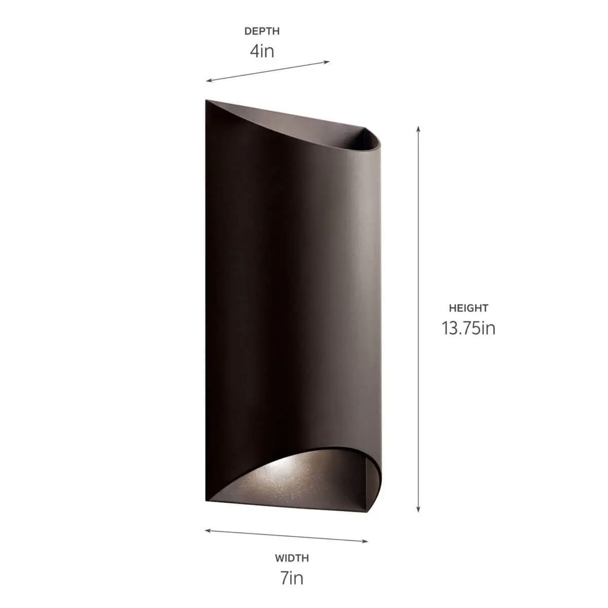 Wesley 13.75in Outdoor Sconce, Textured Architectural Bronze, Integrated LED