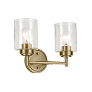 Winslow 13 in. 2-Light Bathroom Vanity Light, Natural Brass