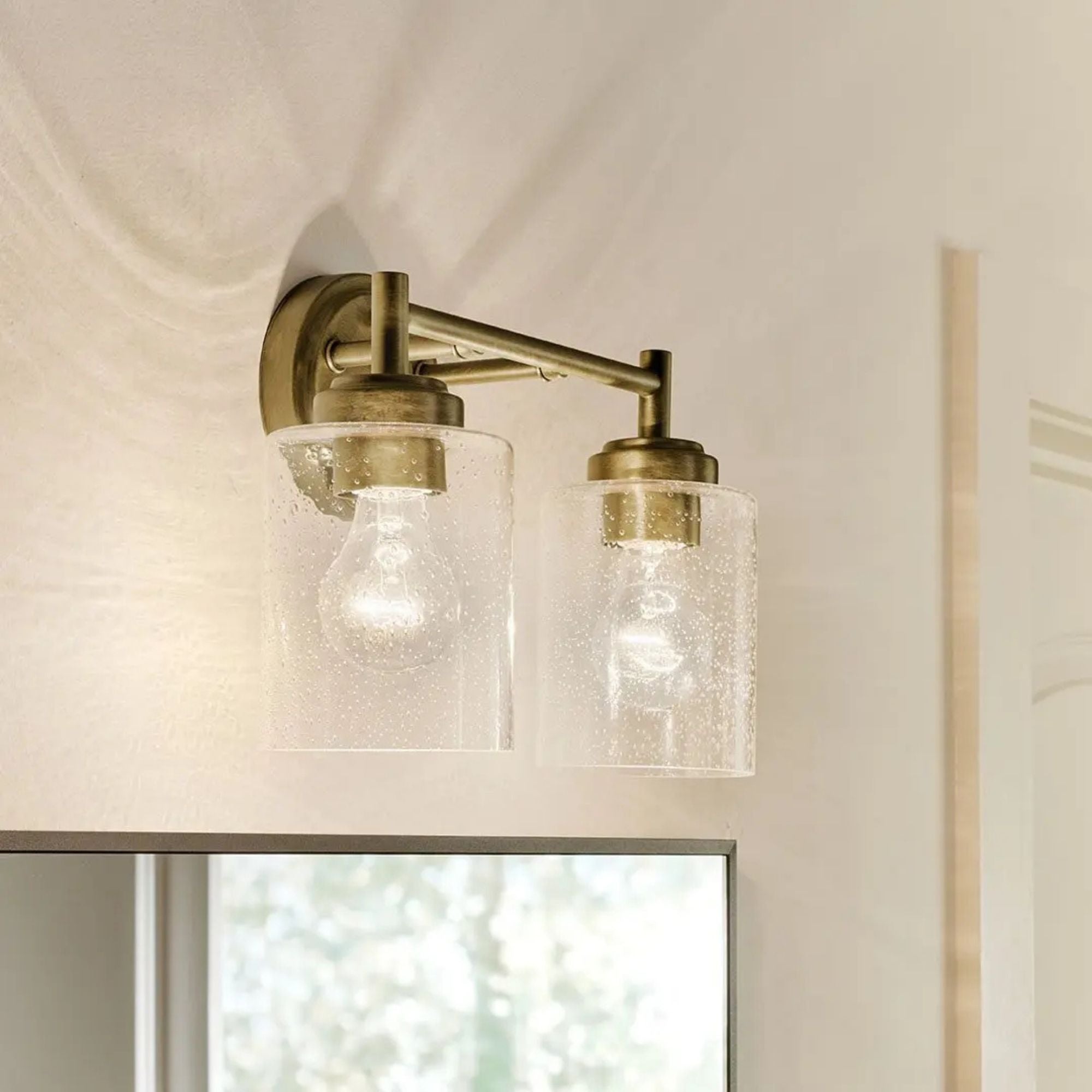 Winslow 13 in. 2-Light Bathroom Vanity Light, Natural Brass