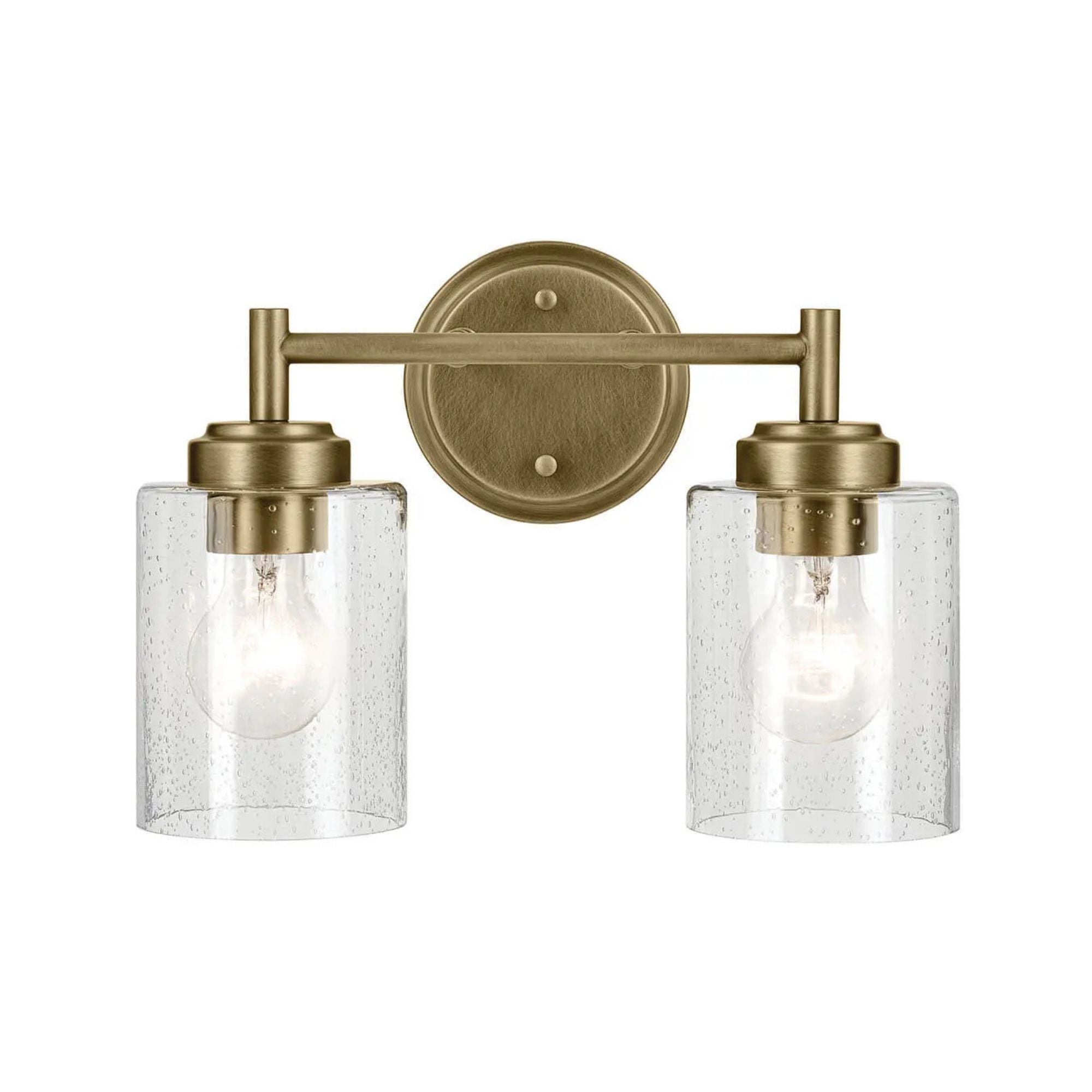 Winslow 13 in. 2-Light Bathroom Vanity Light, Natural Brass