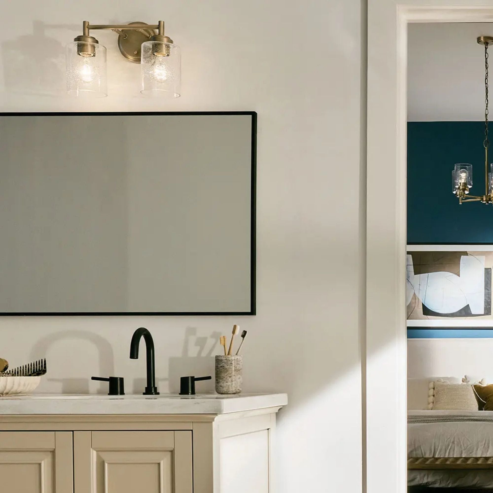 Winslow 13 in. 2-Light Bathroom Vanity Light, Natural Brass