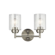 Kichler Winslow 13 in. 2-Light Bathroom Vanity Light, Brushed Nickel with Clear Glass