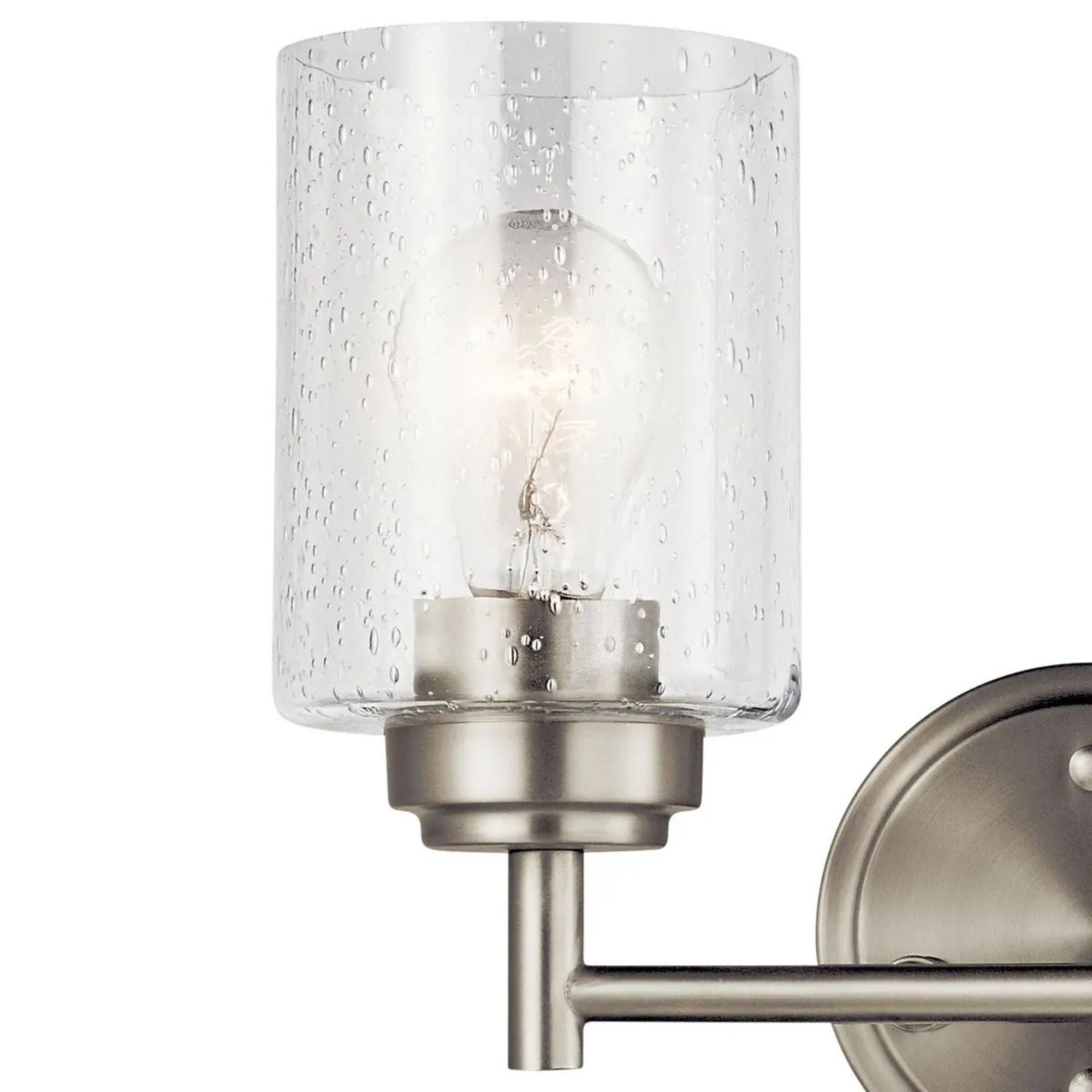Kichler Winslow 13 in. 2-Light Bathroom Vanity Light, Brushed Nickel with Clear Glass