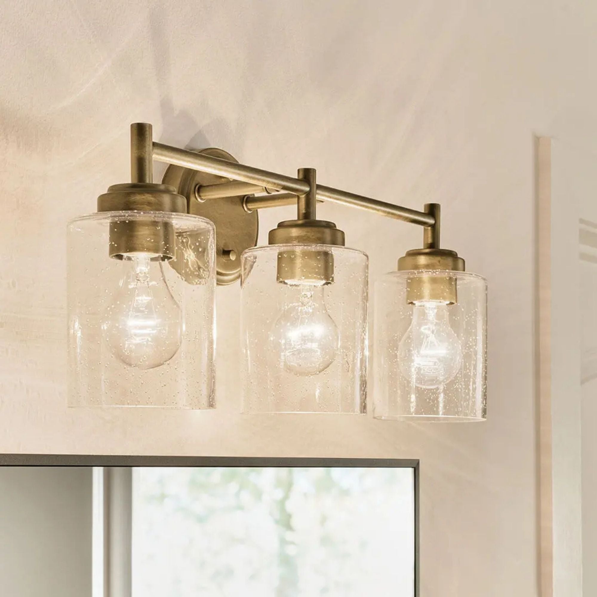 Winslow 21.5 in. 3-Light Bathroom Vanity Light, Natural Brass