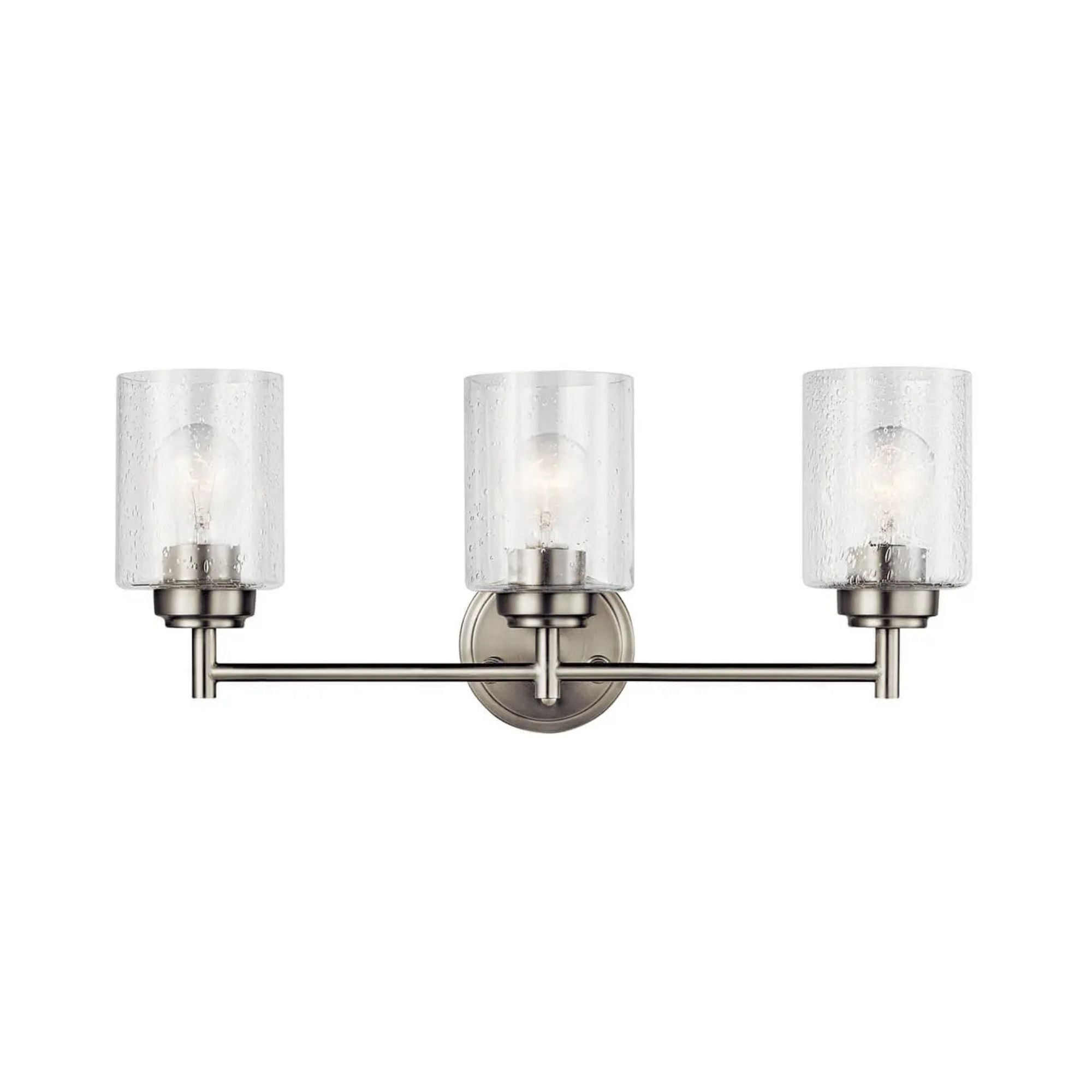 Kichler Winslow 21.5 in. 3-Light Bathroom Vanity Light, Brushed Nickel with Clear Glass