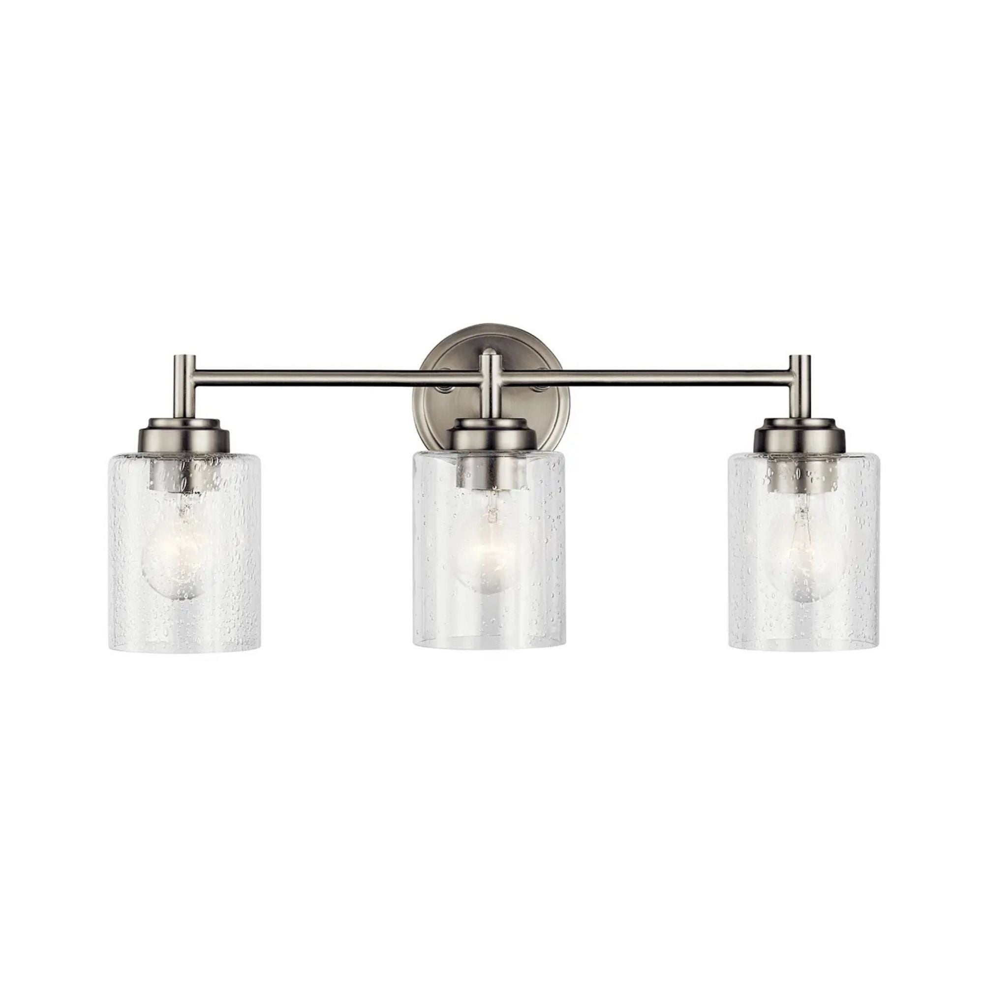 Kichler Winslow 21.5 in. 3-Light Bathroom Vanity Light, Brushed Nickel with Clear Glass