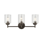 Kichler Winslow 21.5 in. 3-Light Bathroom Vanity Light, Olde Bronze with Clear Glass