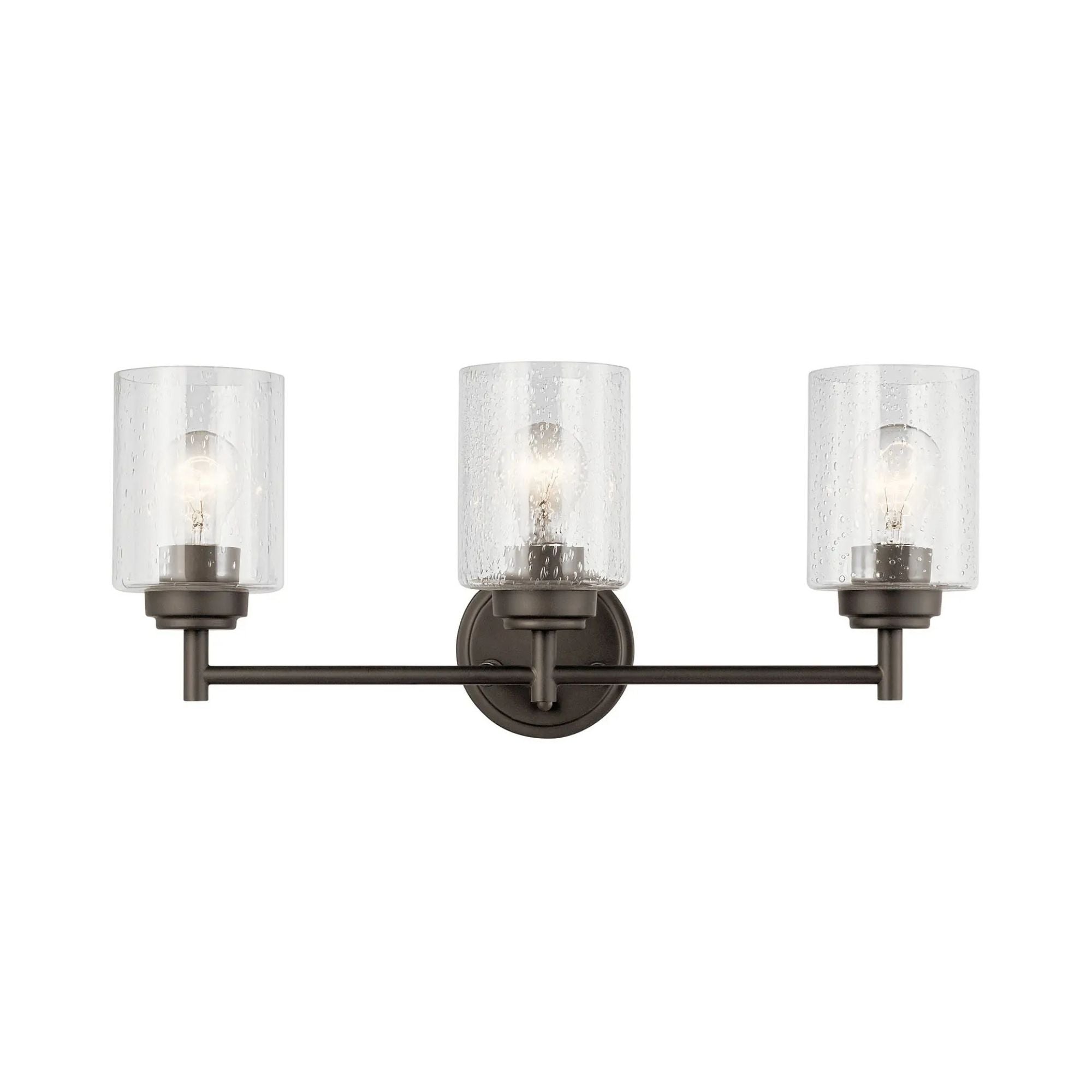 Kichler Winslow 21.5 in. 3-Light Bathroom Vanity Light, Olde Bronze with Clear Glass