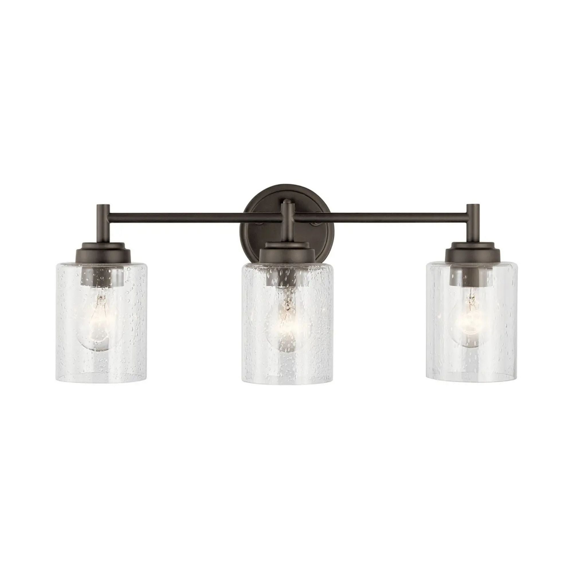 Kichler Winslow 21.5 in. 3-Light Bathroom Vanity Light, Olde Bronze with Clear Glass