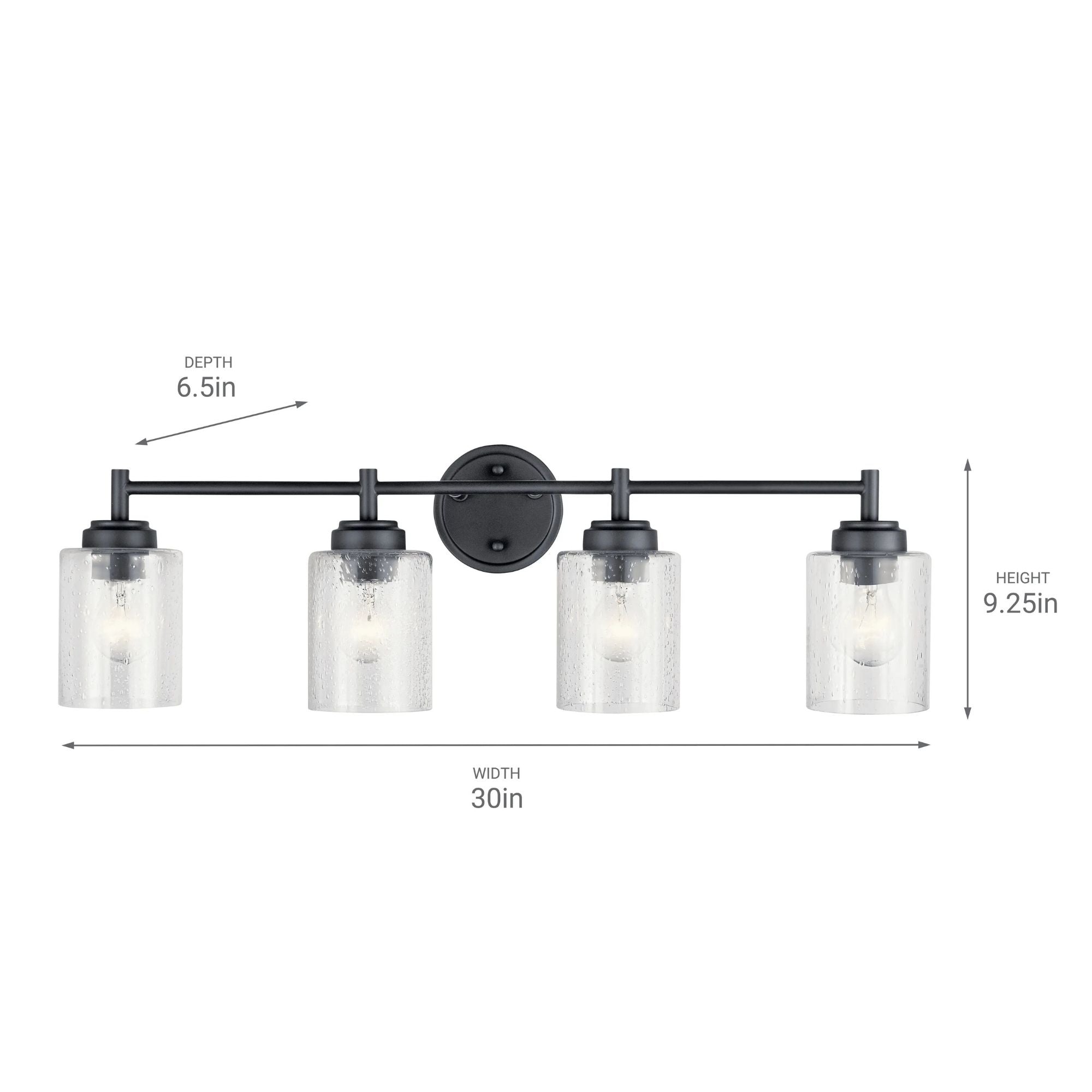 Winslow 30 in. 4-Light Bathroom Vanity Light, Black