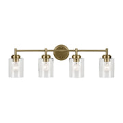 Winslow 30 in. 4-Light Bathroom Vanity Light, Natural Brass