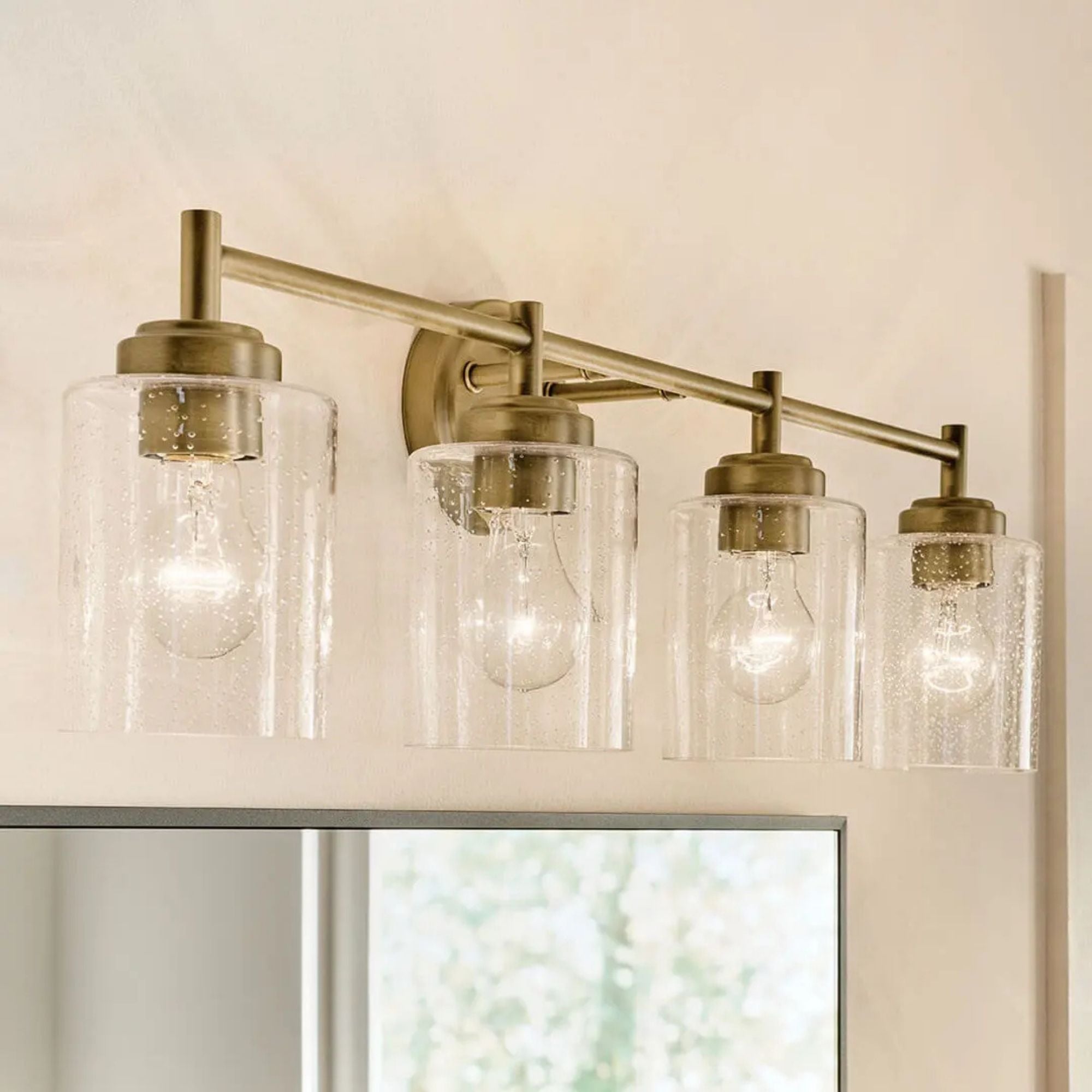Winslow 30 in. 4-Light Bathroom Vanity Light, Natural Brass