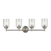 Kichler Winslow 30 in. 4-Light Bathroom Vanity Light, Brushed Nickel with Clear Glass
