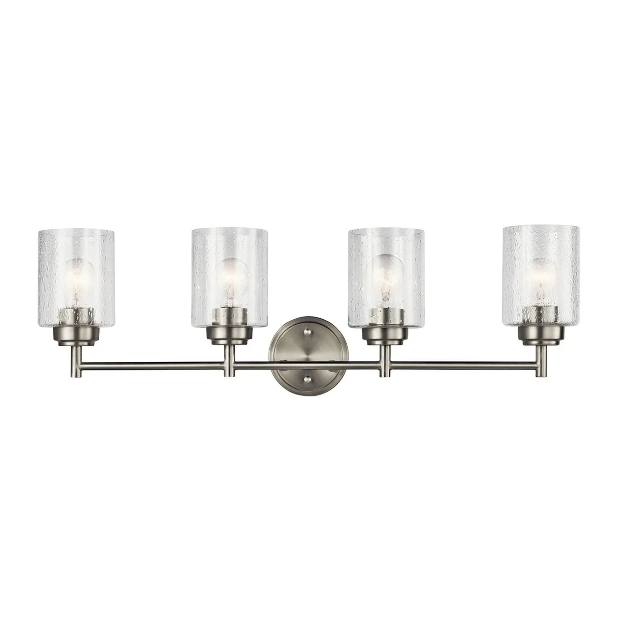 Kichler Winslow 30 in. 4-Light Bathroom Vanity Light, Brushed Nickel with Clear Glass