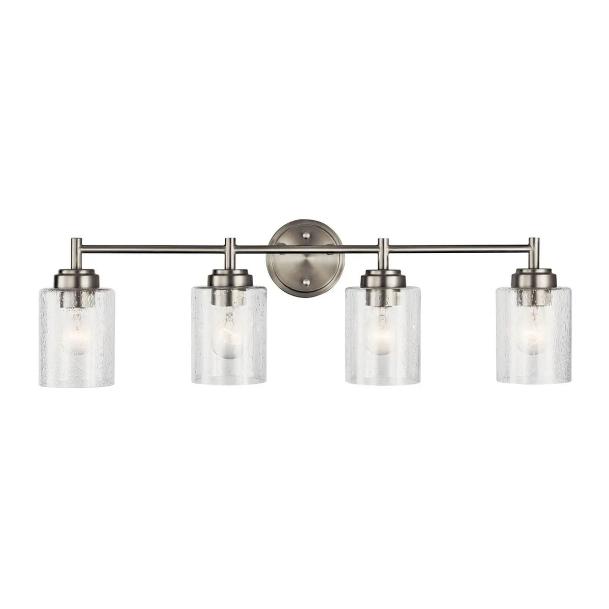 Kichler Winslow 30 in. 4-Light Bathroom Vanity Light, Brushed Nickel with Clear Glass