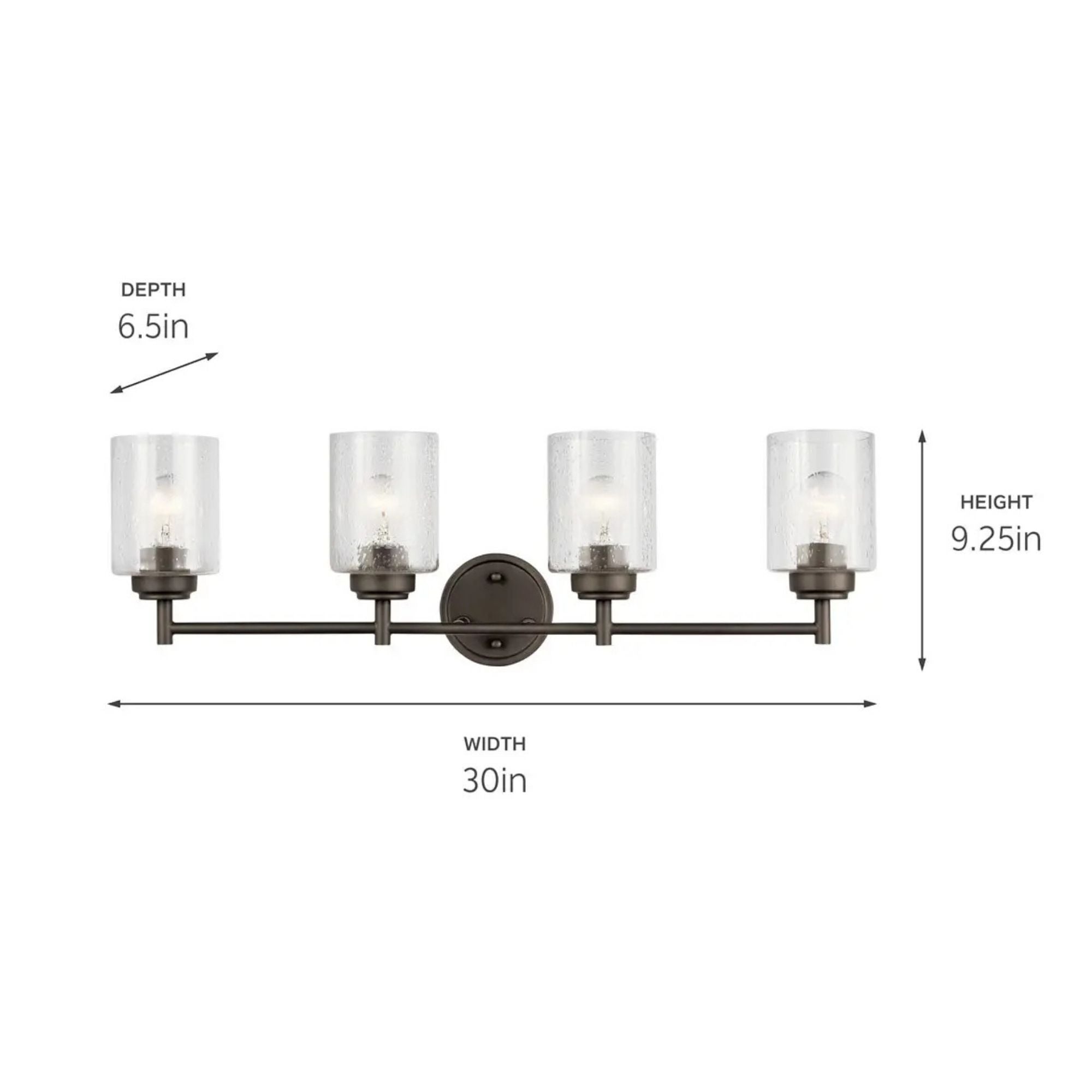 Winslow 30 in. 4-Light Bathroom Vanity Light, Olde Bronze