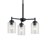 Kichler Winslow 18 in. 3-Light Chandelier, Black with Clear Glass