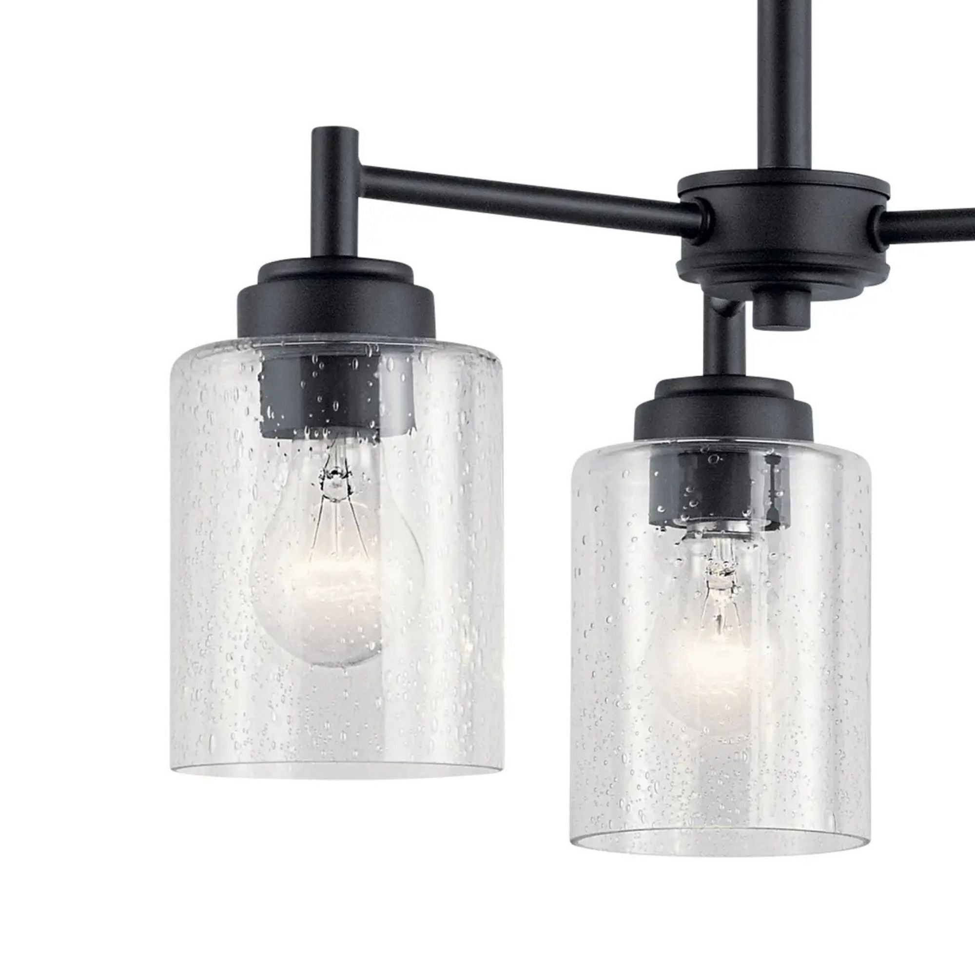 Kichler Winslow 18 in. 3-Light Chandelier, Black with Clear Glass
