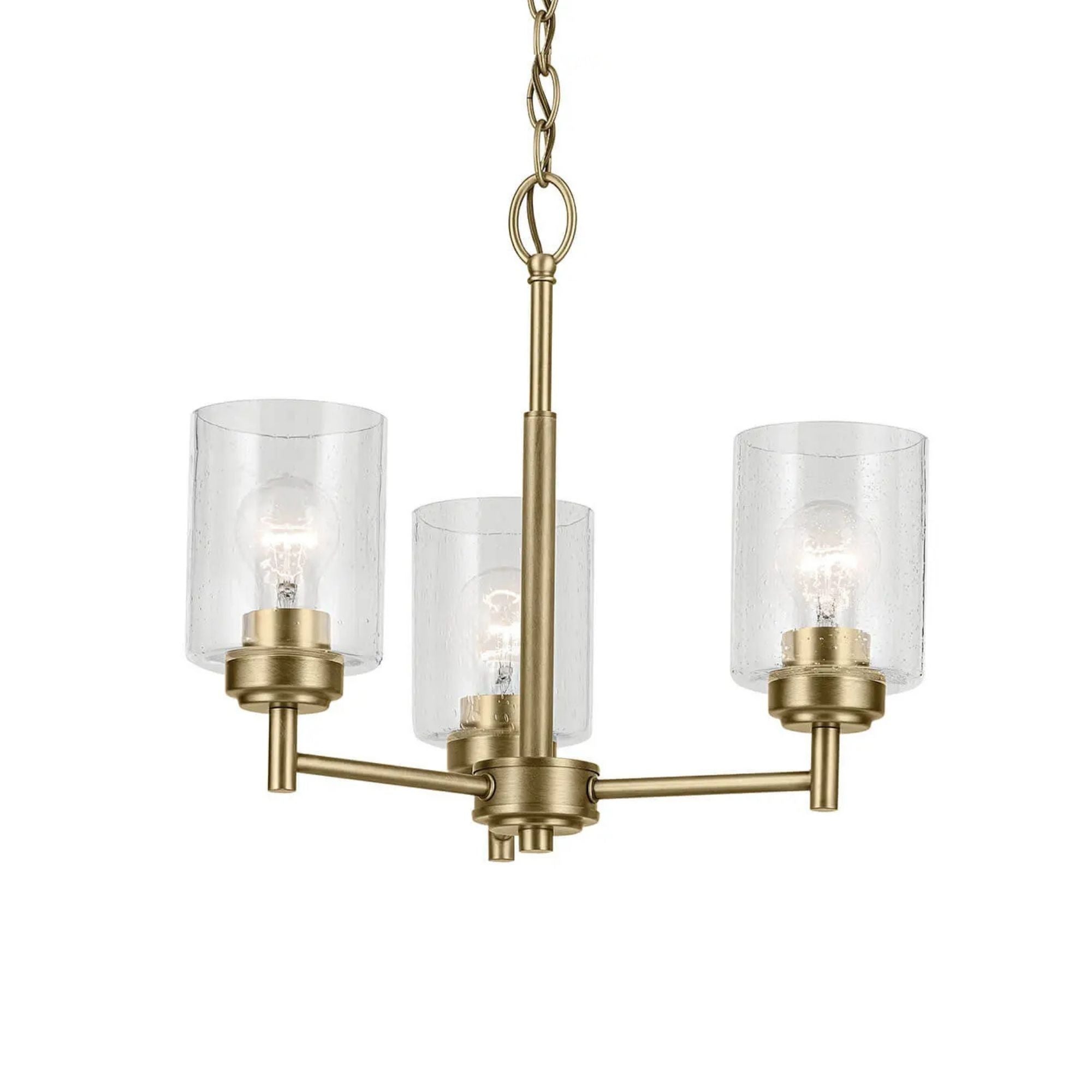 Kichler Winslow 18 in. 3-Light Chandelier, Natural Brass